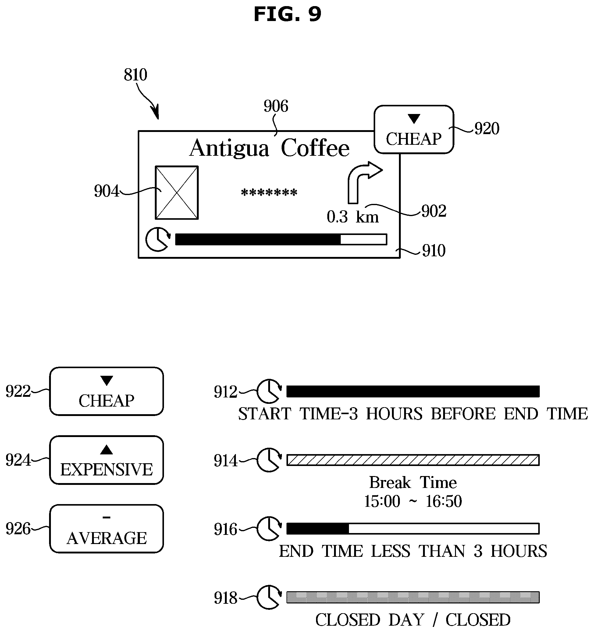 Patent US12366456 Figure 9 – User interface for displaying point of interest of mobile device