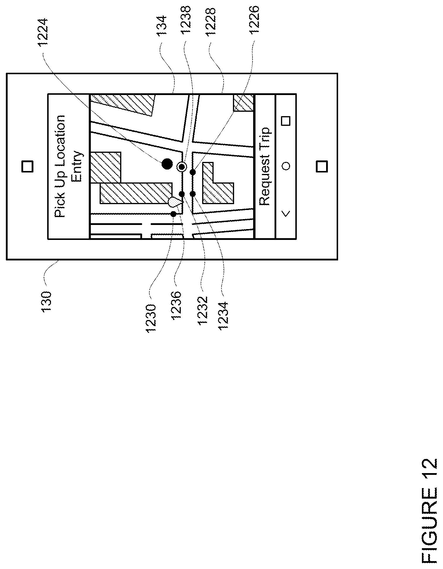 Patent US12366461 Figure 12 – Inconvenience for passenger pickups and drop offs for autonomous vehicles
