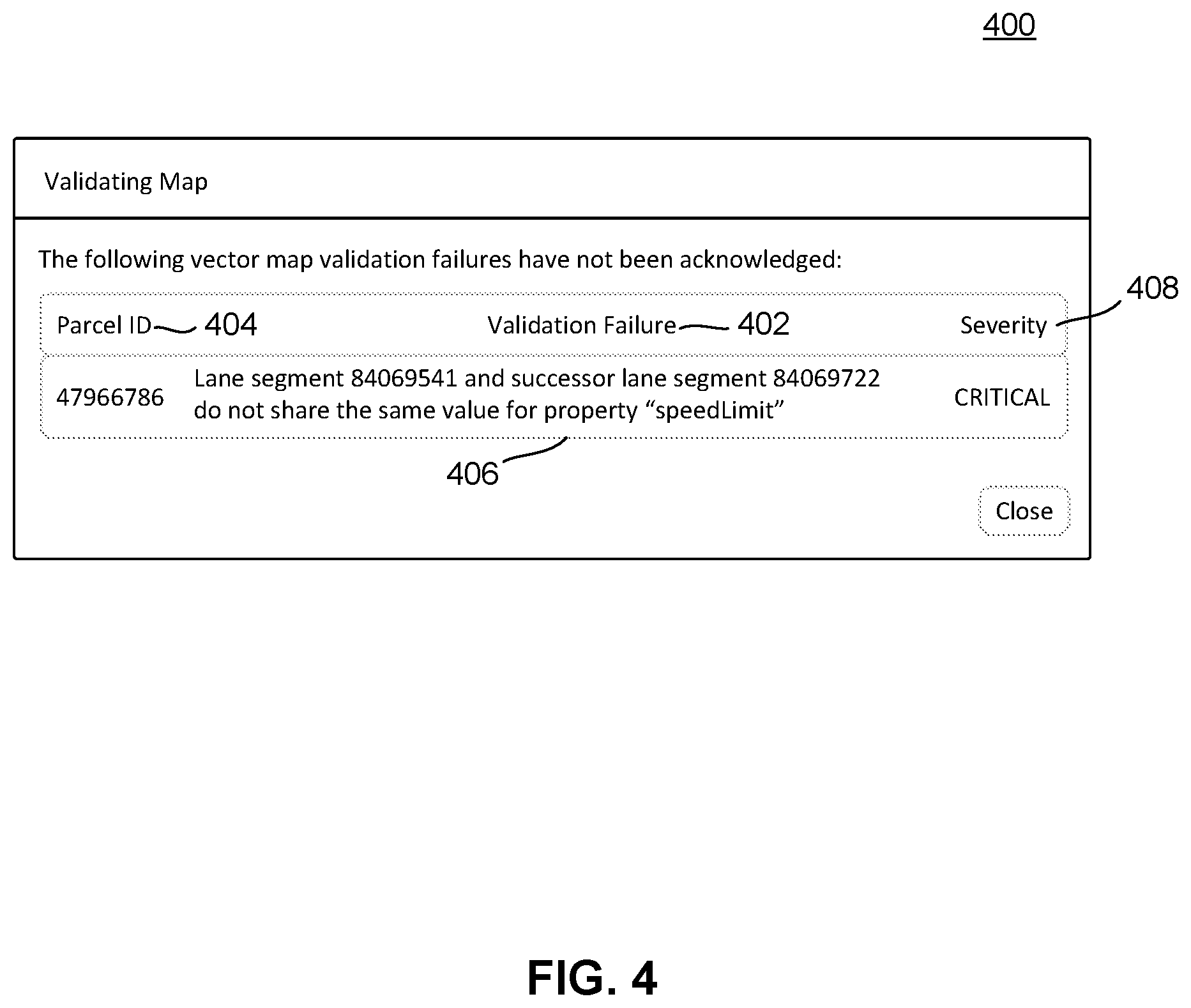 Patent US12366462 Figure 4 – Validating high definition mapping data