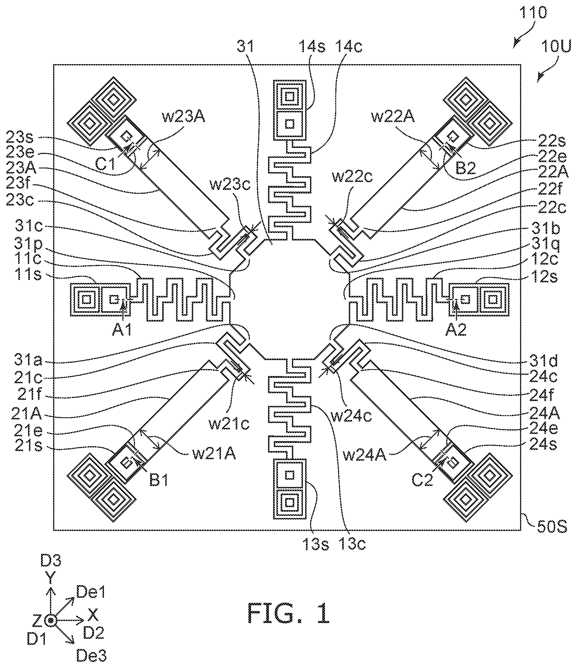 Patent US12366488 Figure 1 – Sensor and sensor system