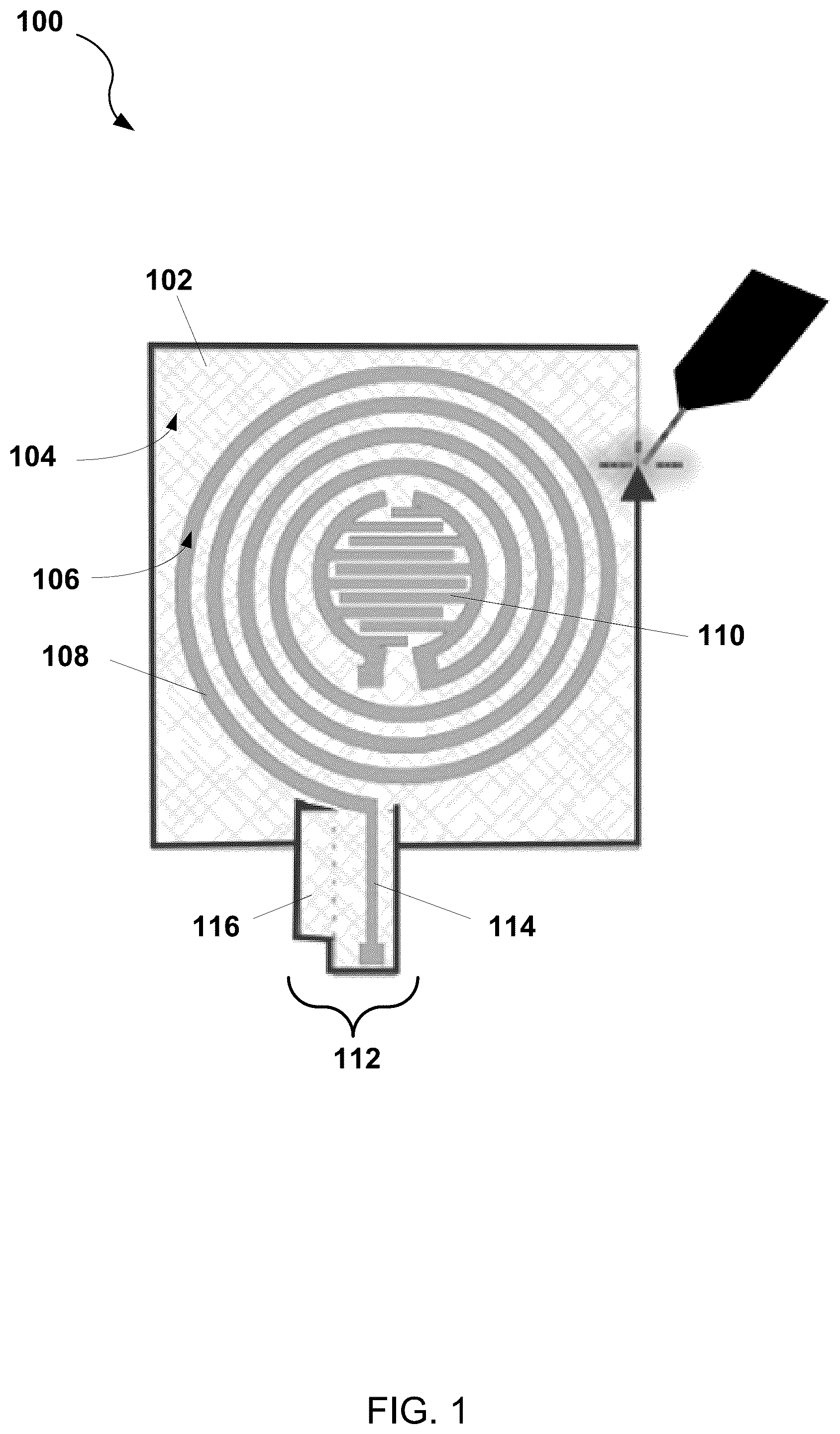 Patent US12366545 Figure 1 – Laser ablated wireless humidity sensor