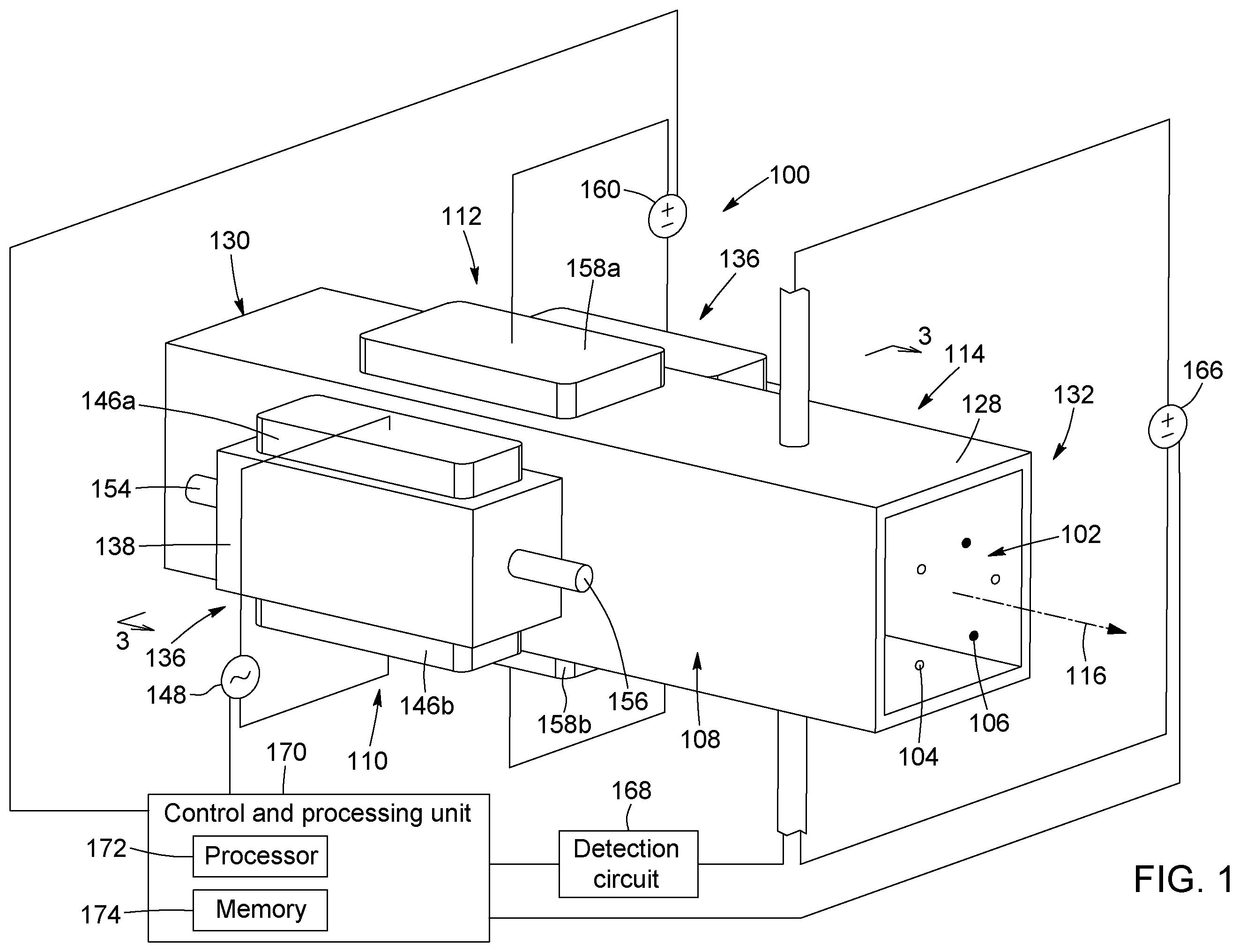 Patent US12366552 Figure 1 – Photoionization detector and method for gas sample analysis