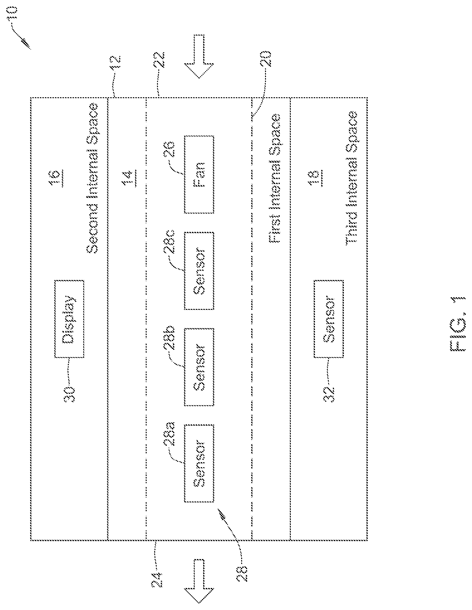 Patent US12366564 Figure 1 – Wall mountable sensor module with improved IAQ sensor response time