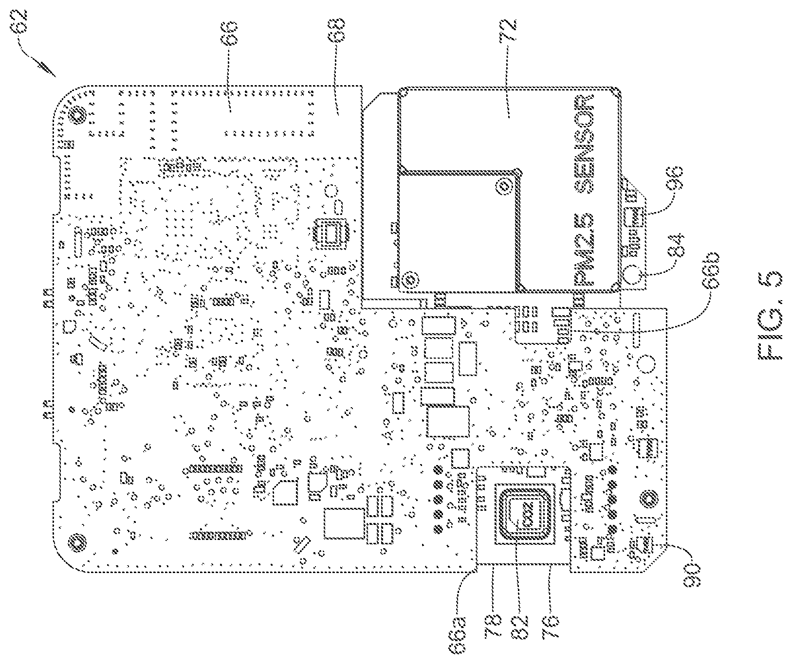 Patent US12366564 Figure 5 – Wall mountable sensor module with improved IAQ sensor response time