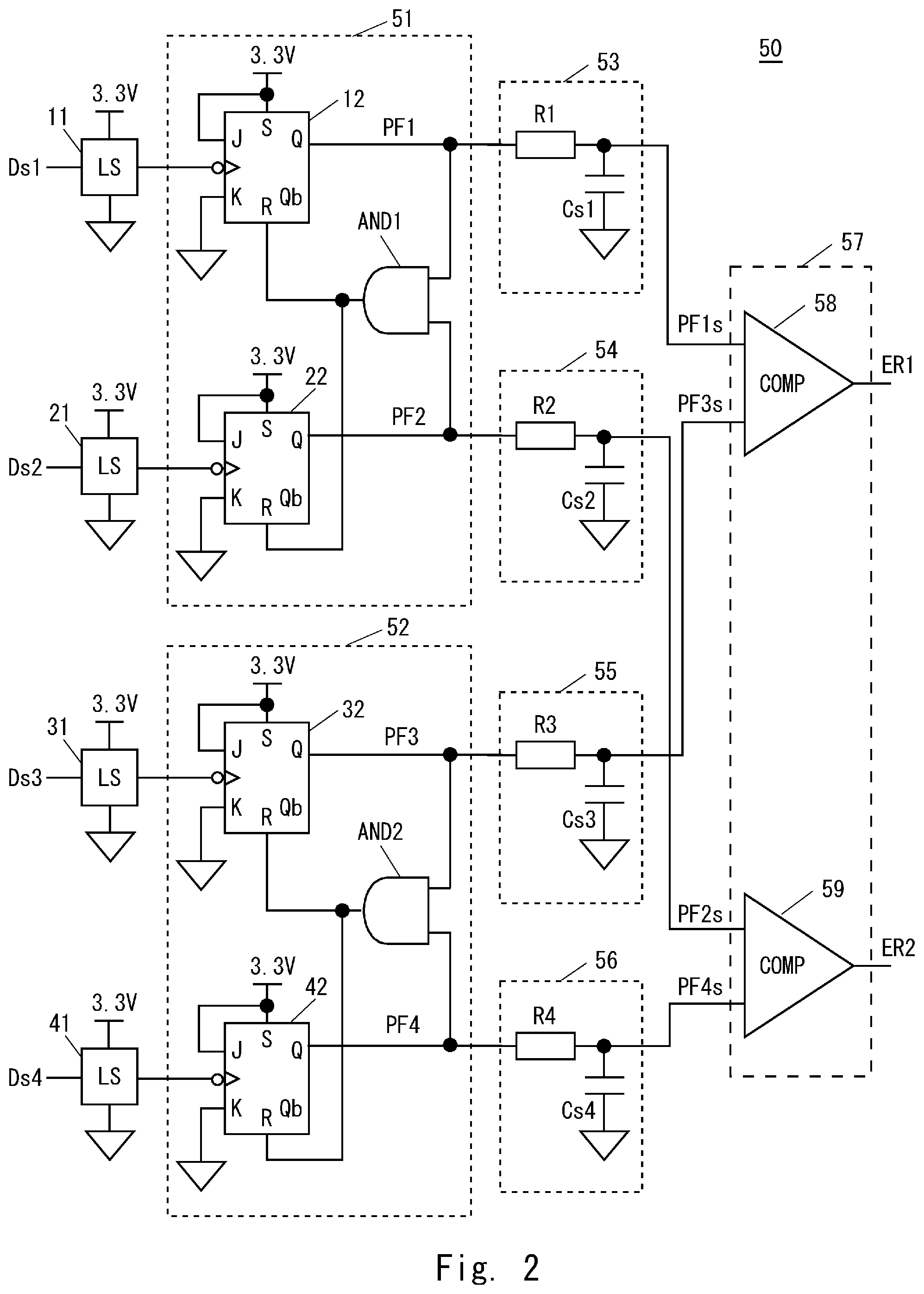 Patent US12366596 Figure 2 – Fault detection circuit