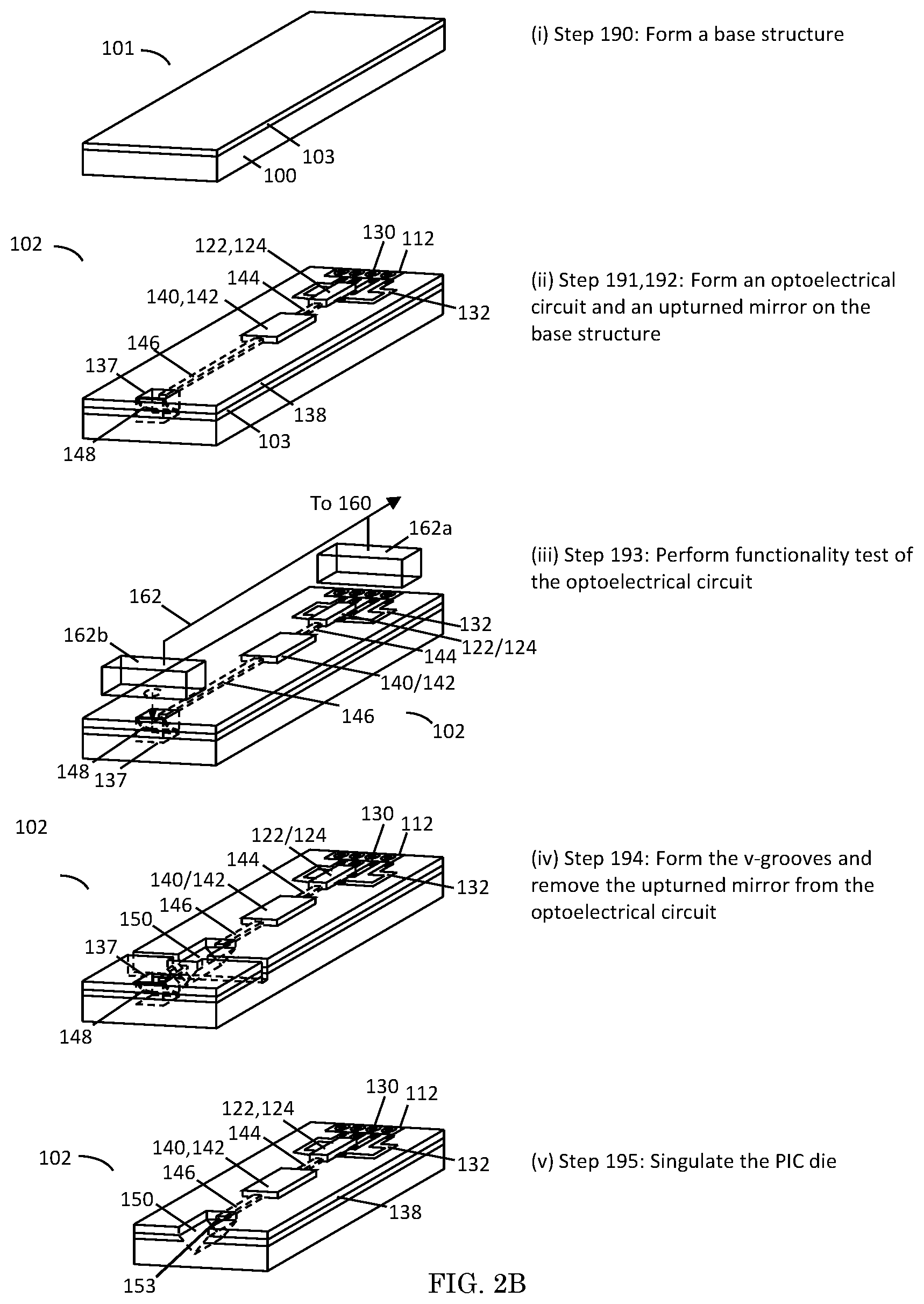Patent US12366603 Figure 4 – Structure and method for testing of PIC with an upturned mirror