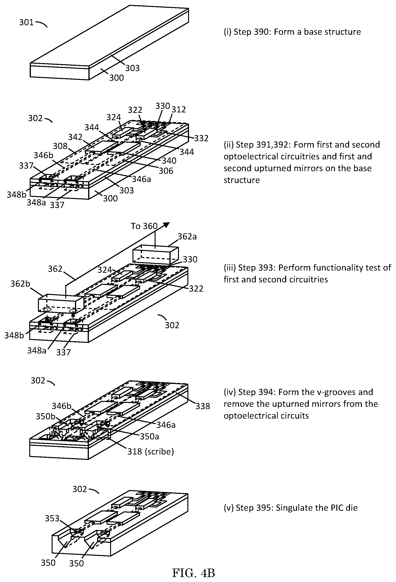 Patent US12366603 Figure 9 – Structure and method for testing of PIC with an upturned mirror