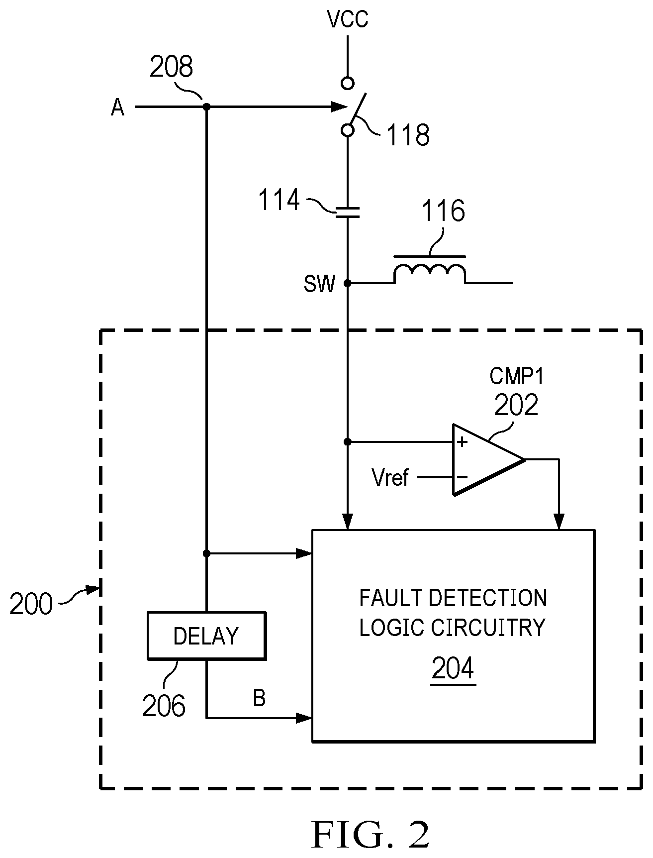 Patent US12366607 Figure 2 – Fault detection circuit