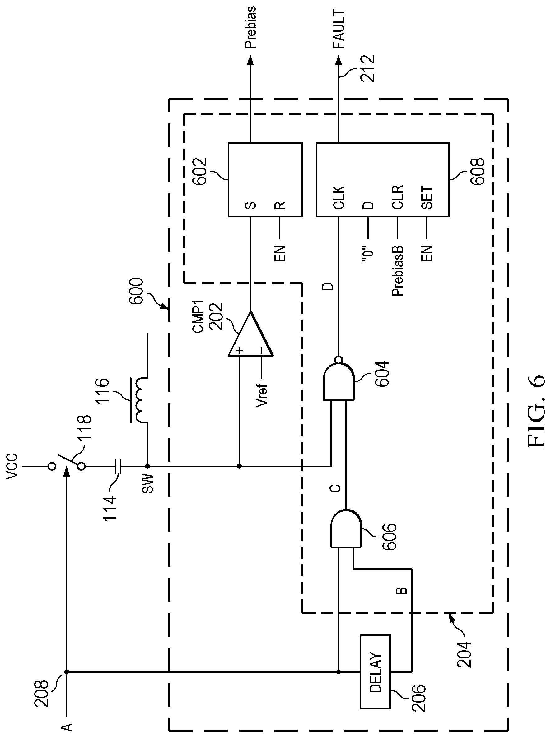 Patent US12366607 Figure 6 – Fault detection circuit