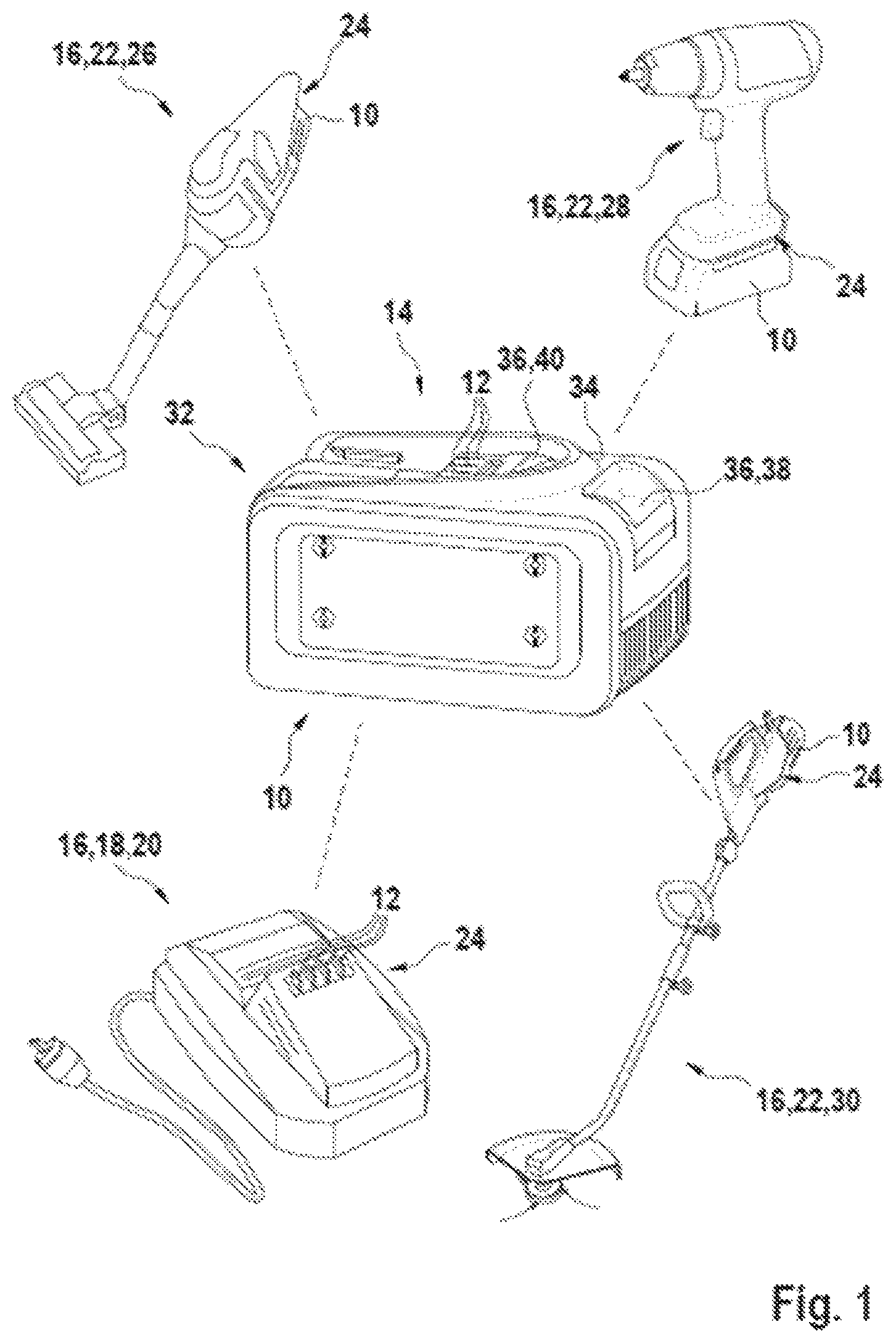 Patent US12366608 — Method for detecting electrical fault states of a removable battery pack and/or an electrical device that can be connected to the removable battery pack, and system for carrying out the method — Figure 1