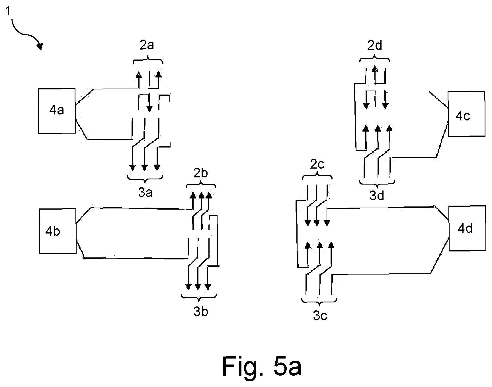 Patent US12366620 Figure 5 – Split self-shielded gradient coil system, with power supply system for individually adjusting currents of sub-coil groups