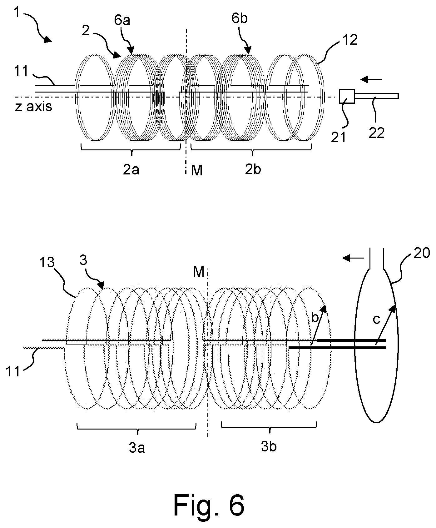 Patent US12366620 Figure 7 – Split self-shielded gradient coil system, with power supply system for individually adjusting currents of sub-coil groups