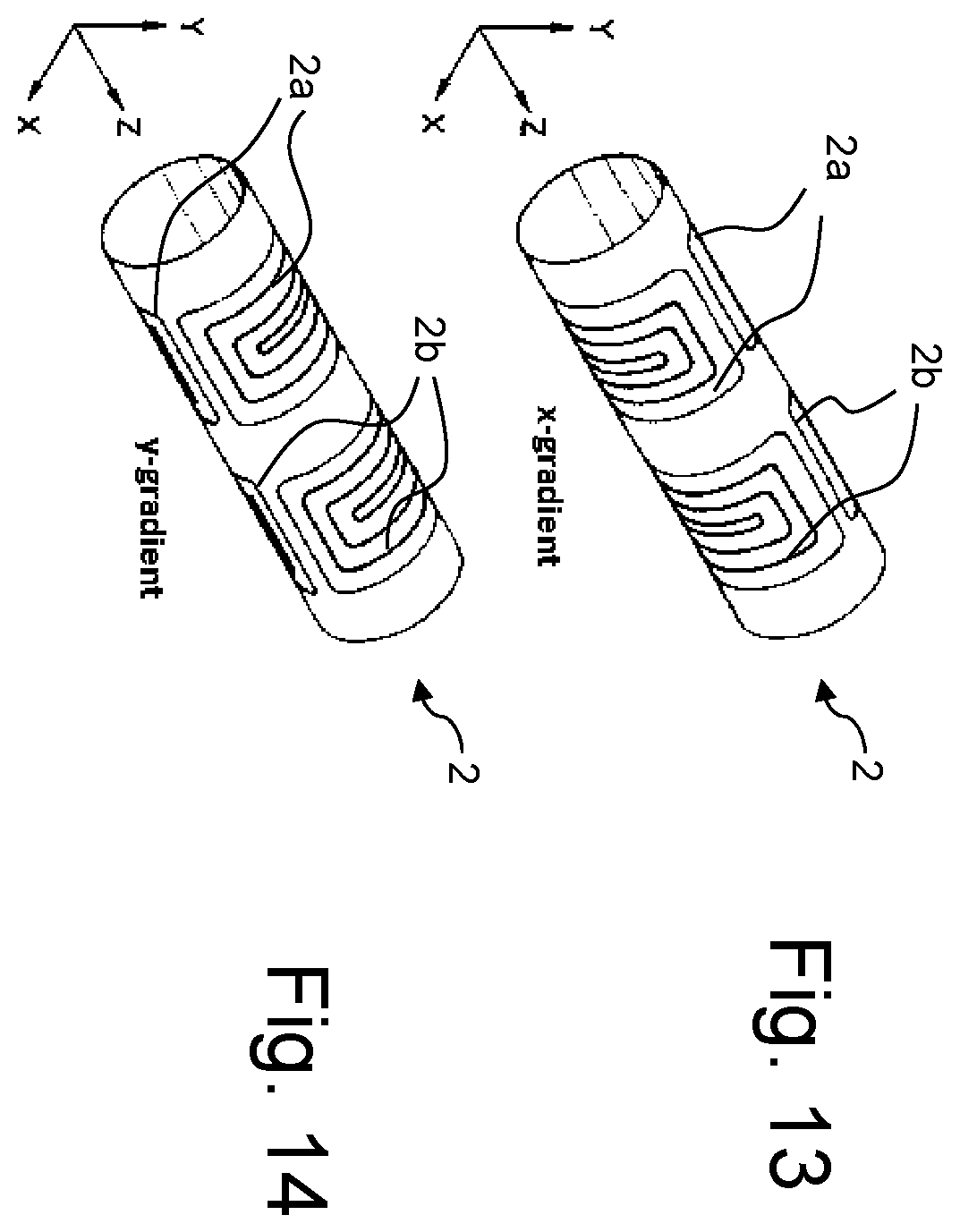 Patent US12366620 Figure 12 – Split self-shielded gradient coil system, with power supply system for individually adjusting currents of sub-coil groups