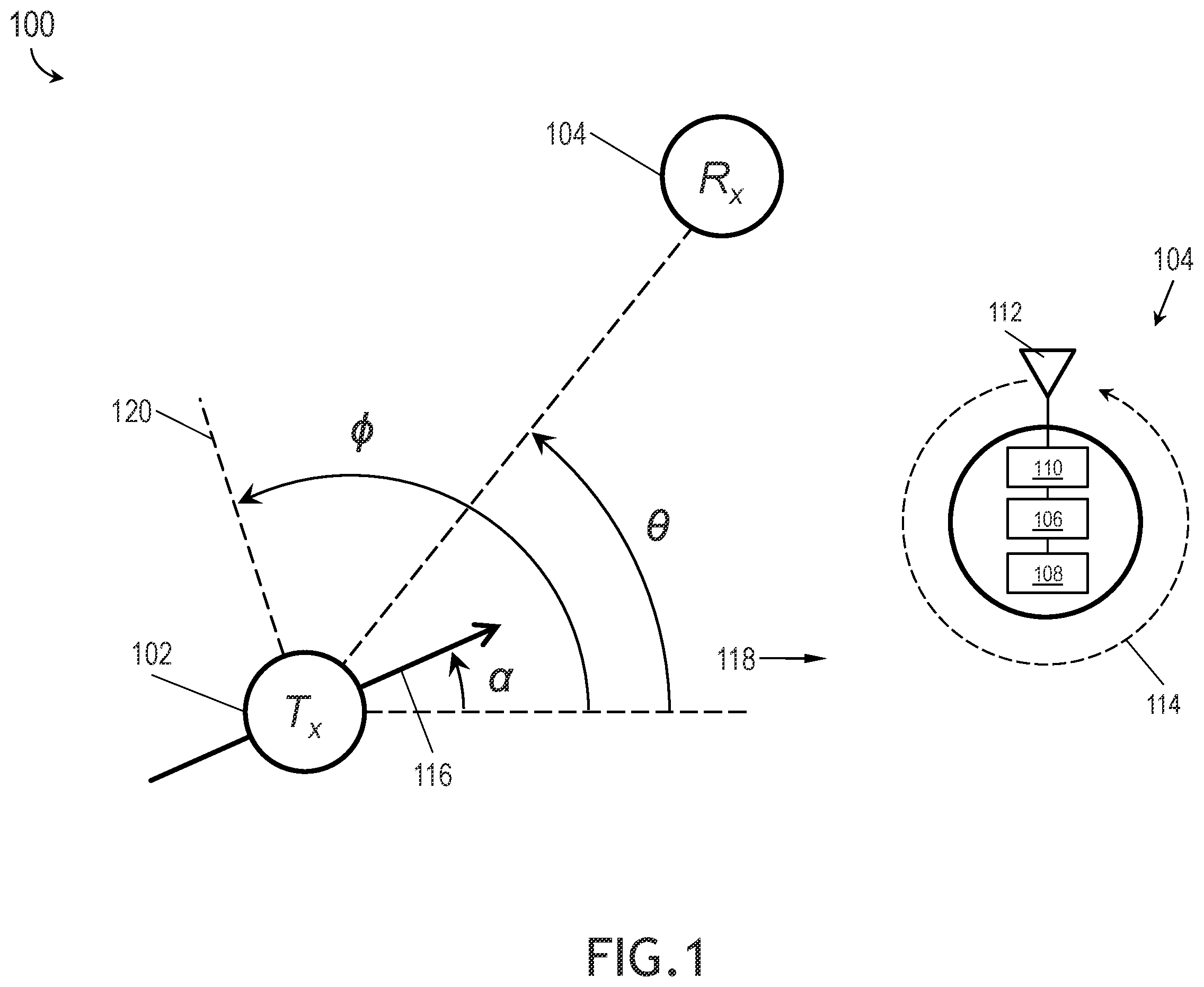Patent US12366625 Figure 1 – System and method using passive spatial awareness for GEO network routing
