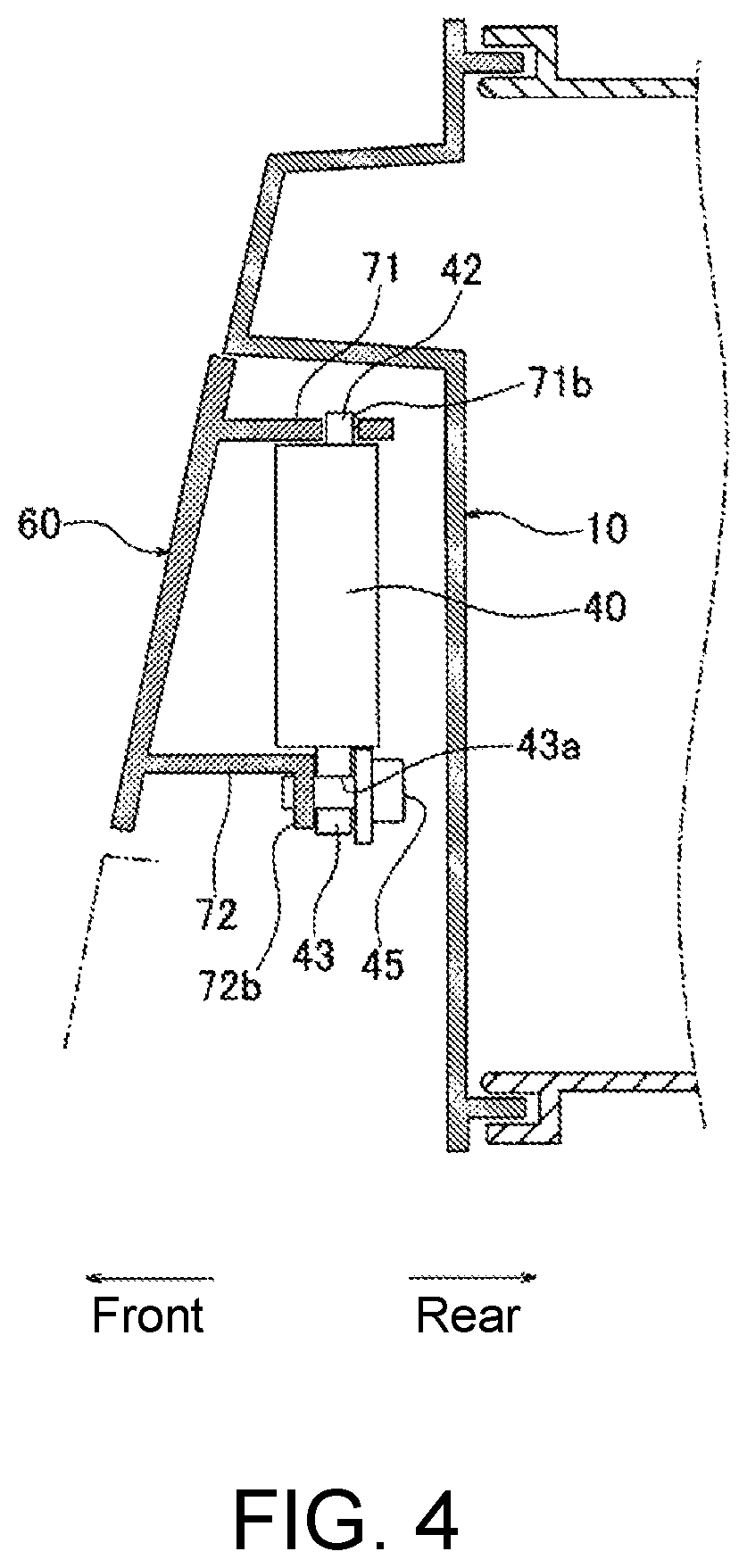 Patent US12366634 Figure 4 – Mounting structure of object detection device to vehicle body