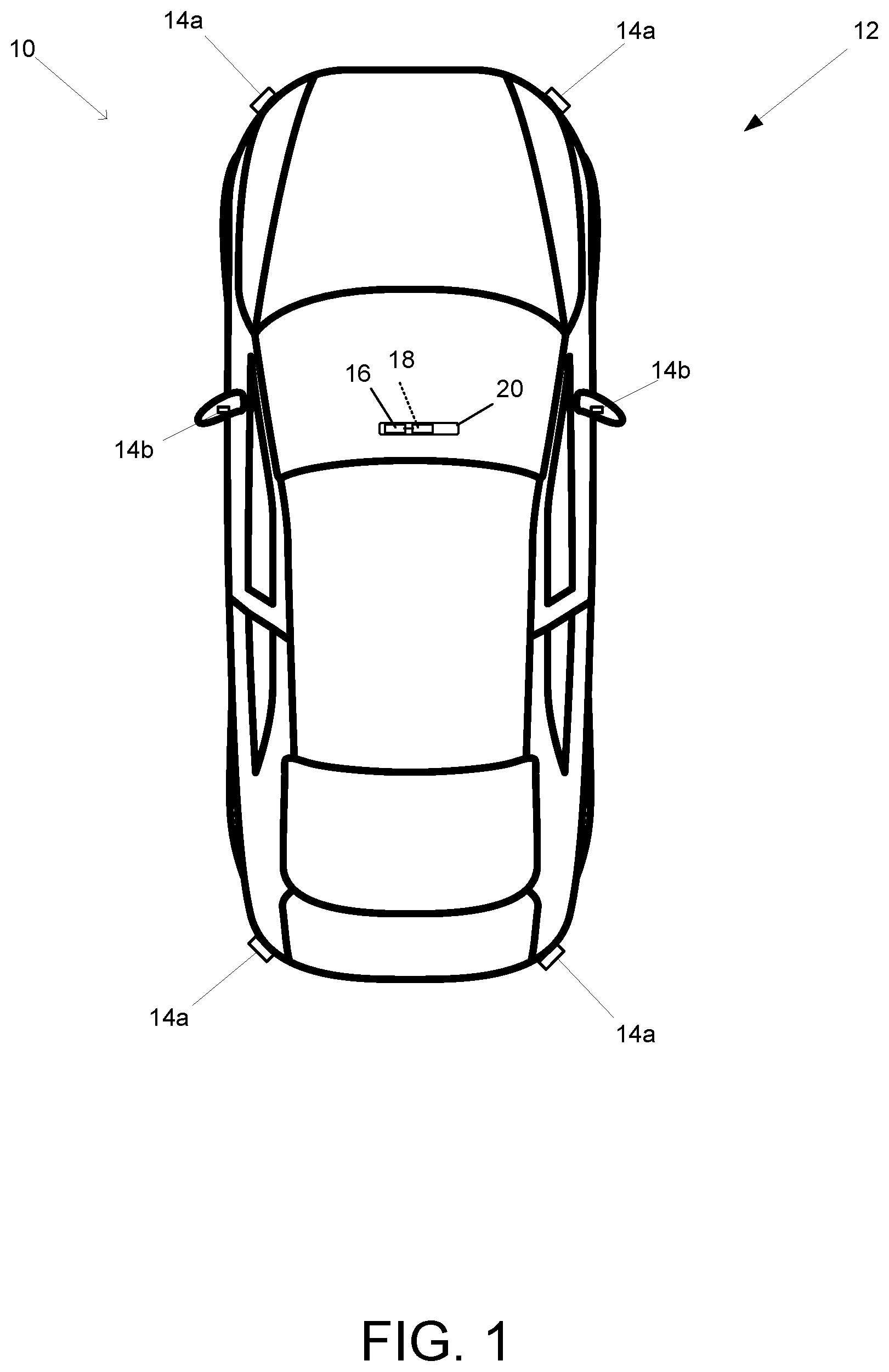 Patent US12366653 — Radar-based vehicular exterior mirror collision avoidance system — Figure 1