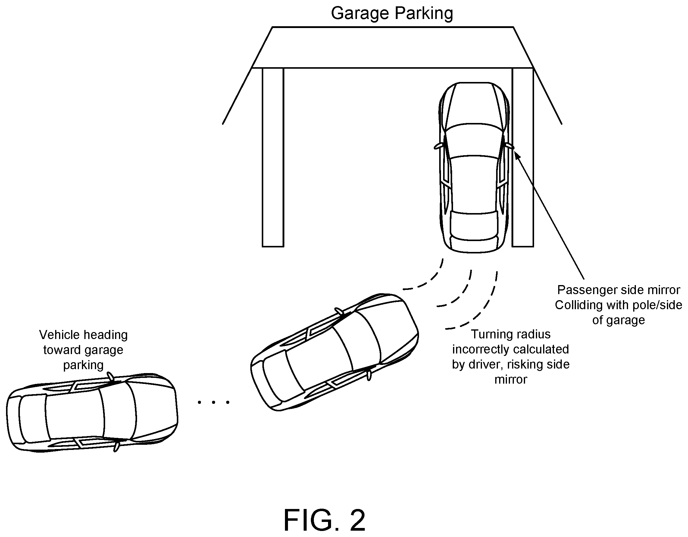 Patent US12366653 Figure 2 – Radar-based vehicular exterior mirror collision avoidance system