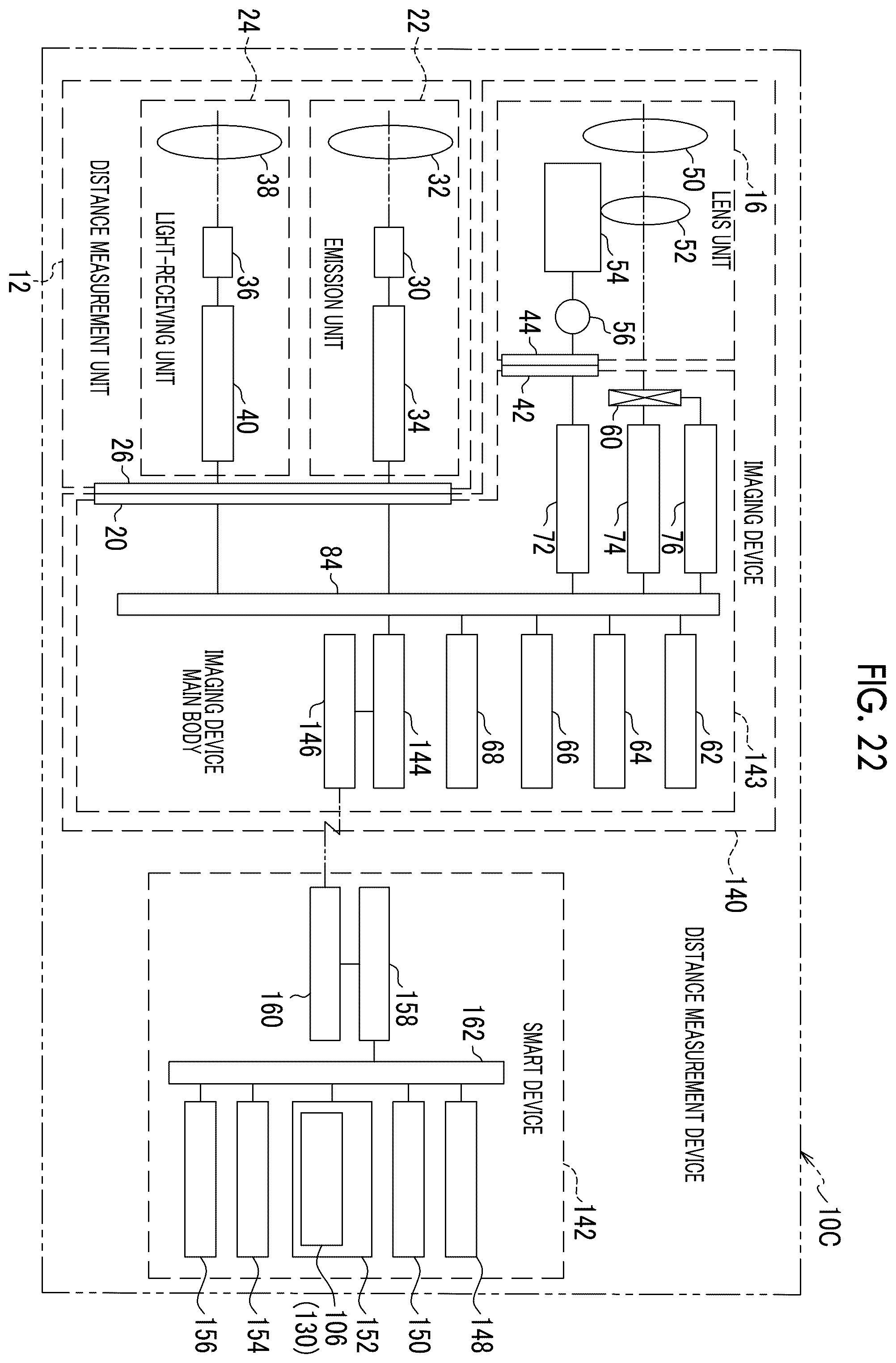 Patent US12366658 Figure 16 – Distance measurement device, deriving method for distance measurement, and deriving program for distance measurement