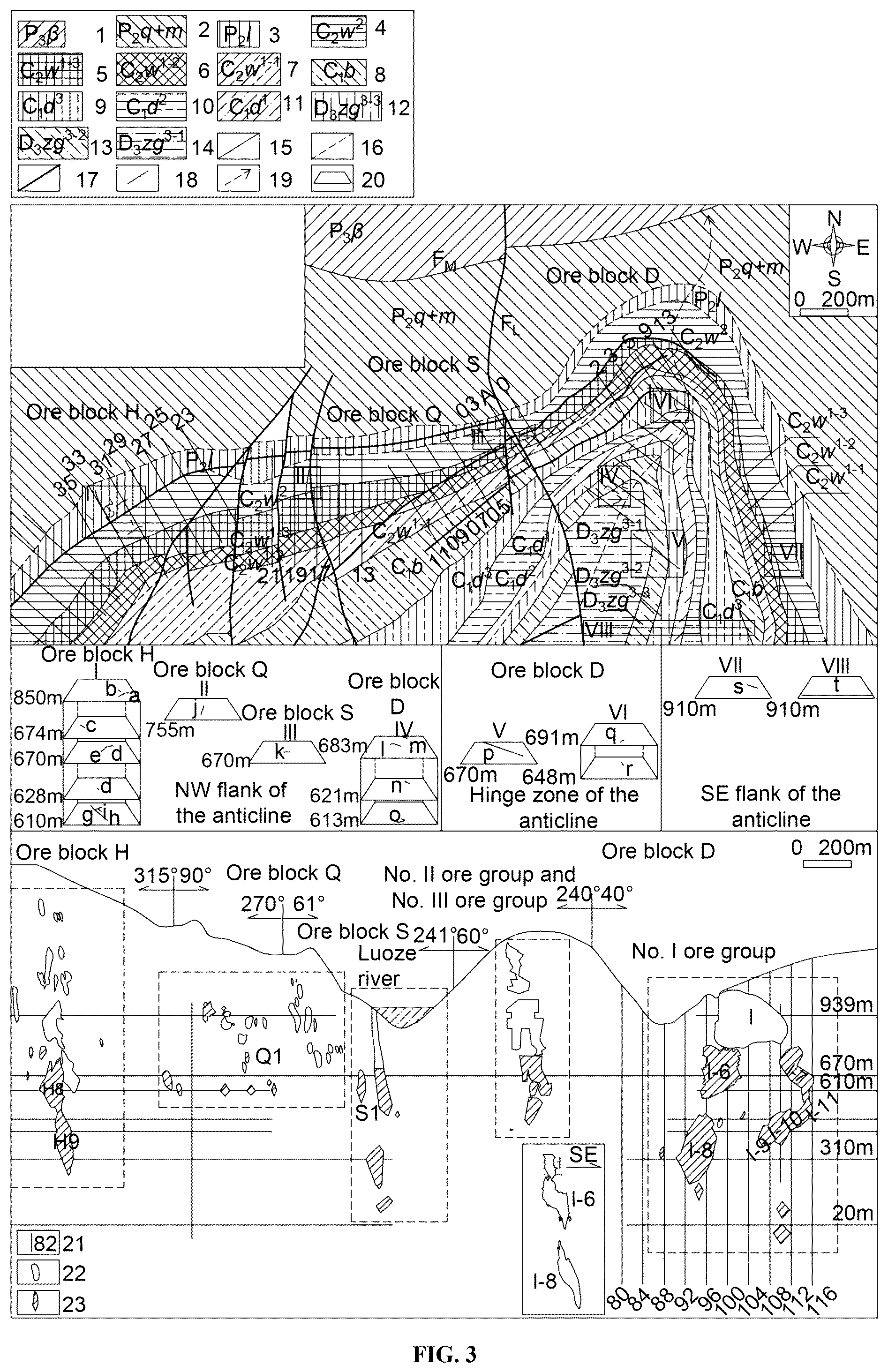 Patent US12366676 Figure 4 – Target delineation method for deep prospecting of hydrothermal deposit controlled by fault-fold structure