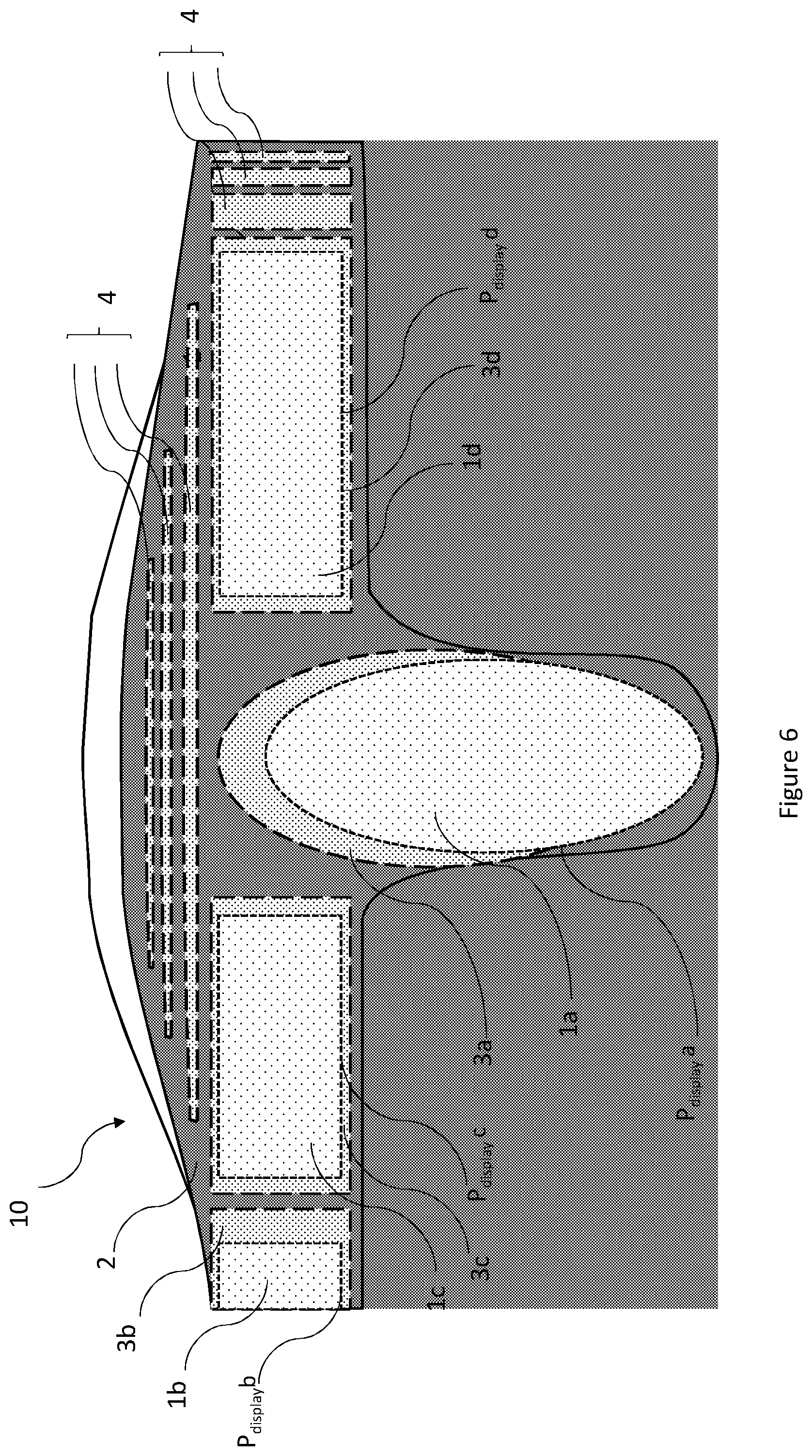Patent US12366681 Figure 7 – Cover glass sheet with differential texturing