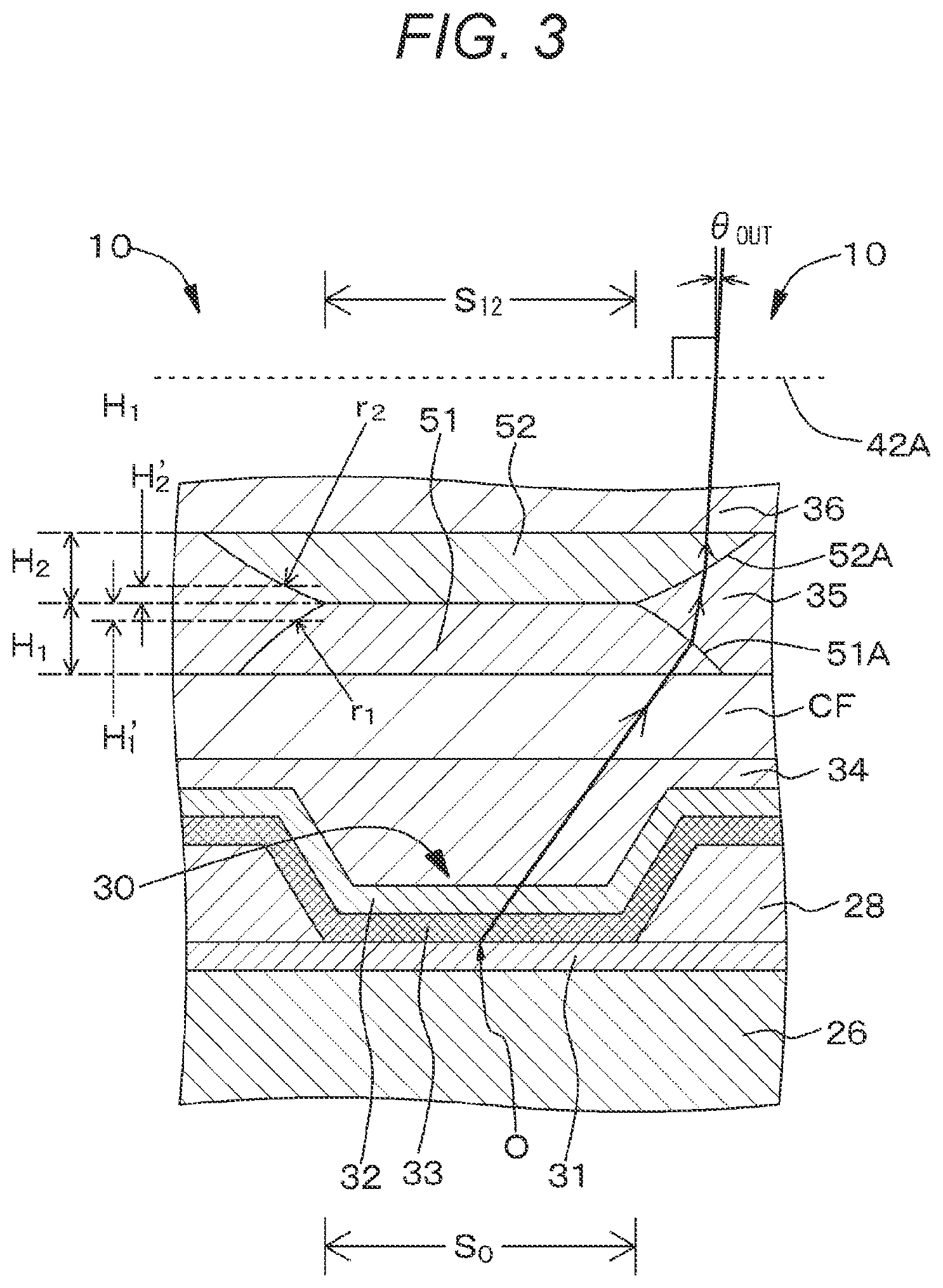 Patent US12366685 Figure 3 – Light emitting element, display device, and method for manufacturing display device