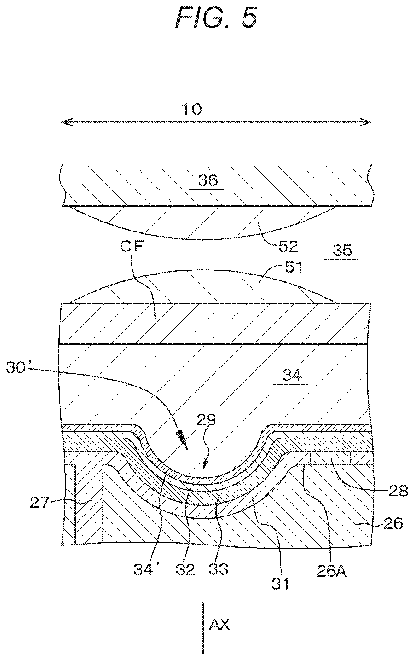 Patent US12366685 Figure 5 – Light emitting element, display device, and method for manufacturing display device