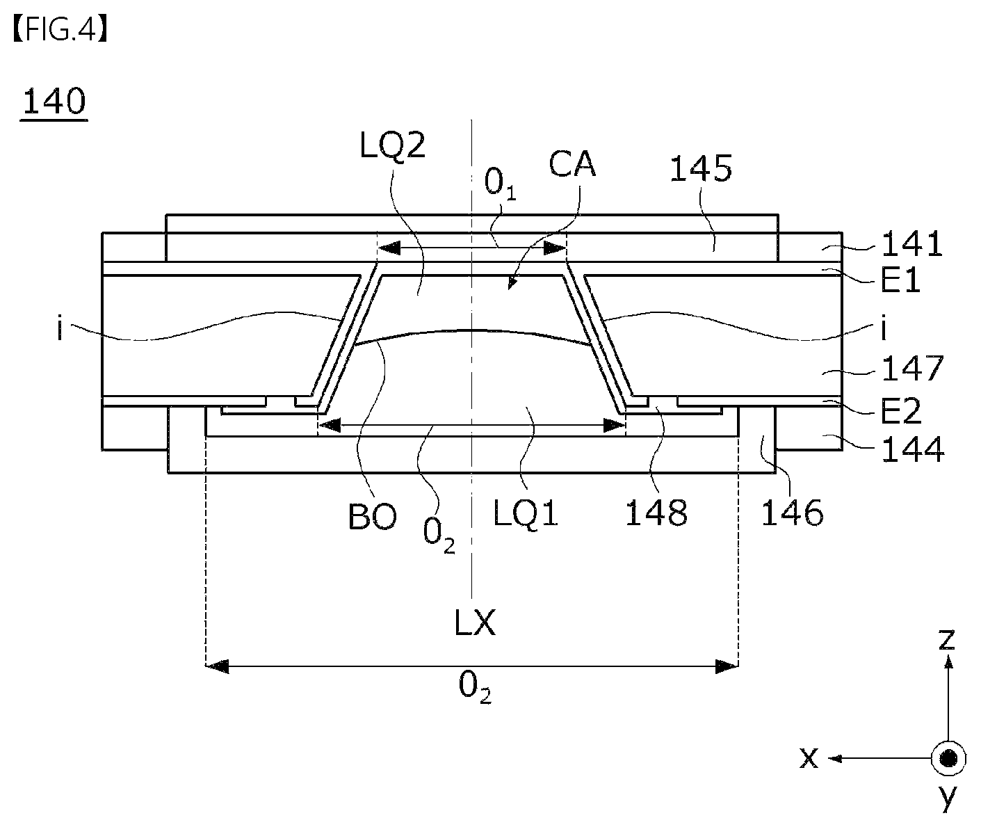 Patent US12366687 Figure 4 – Optical device