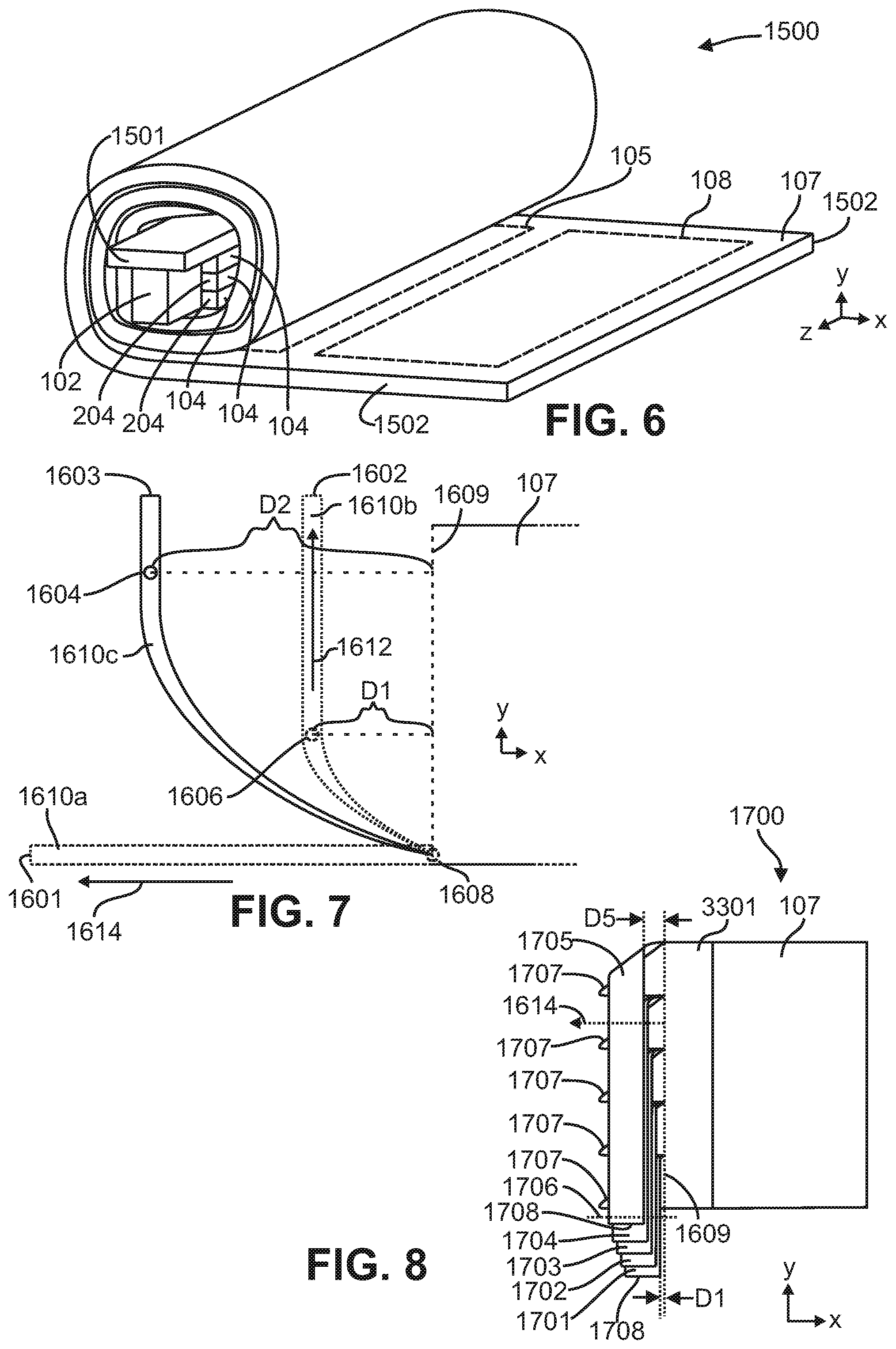 Patent US12366698 Figure 3 – Light emitting device including a light absorbing cladding region on edges of a core layer of a film-based lightguide