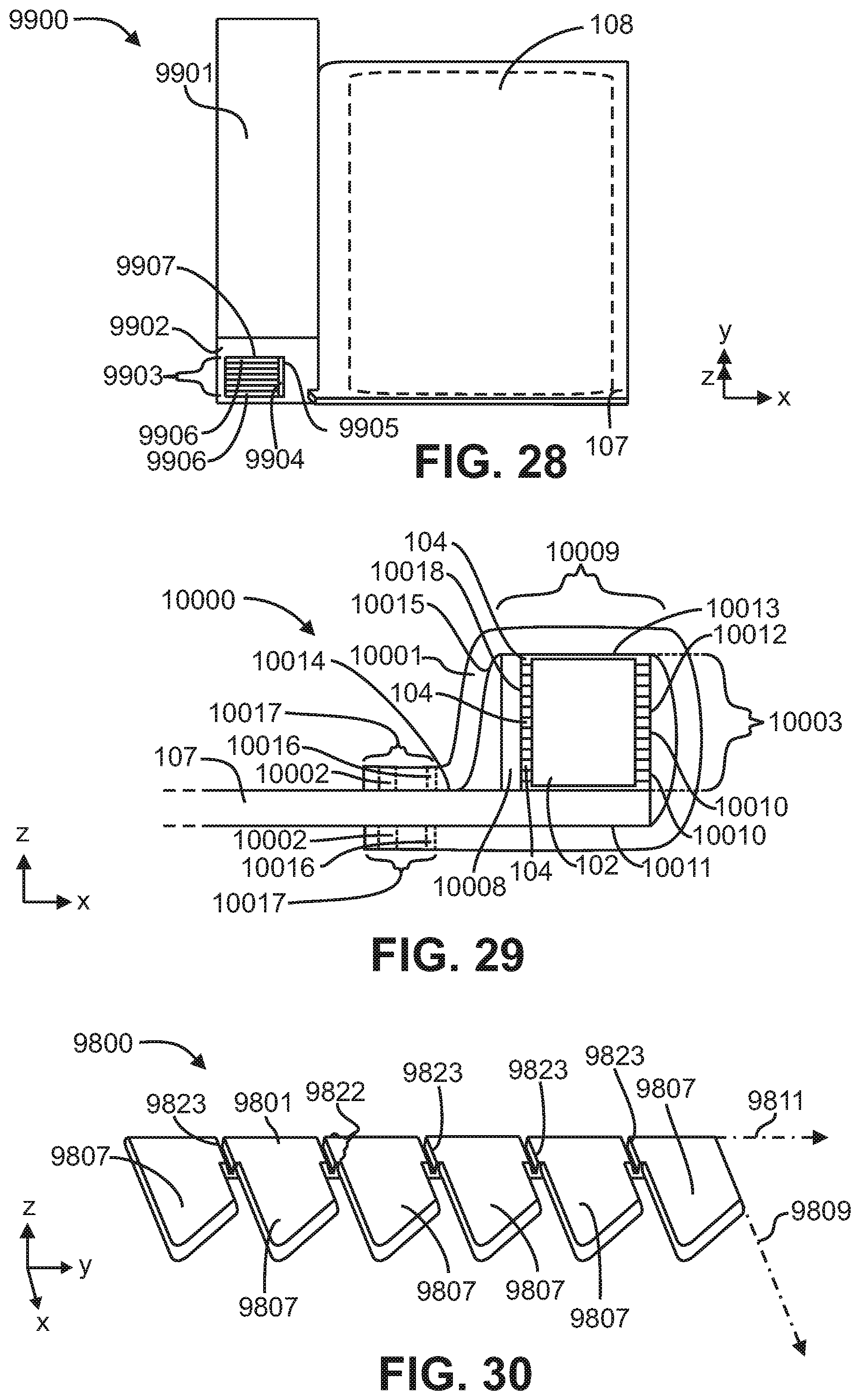 Patent US12366698 Figure 11 – Light emitting device including a light absorbing cladding region on edges of a core layer of a film-based lightguide