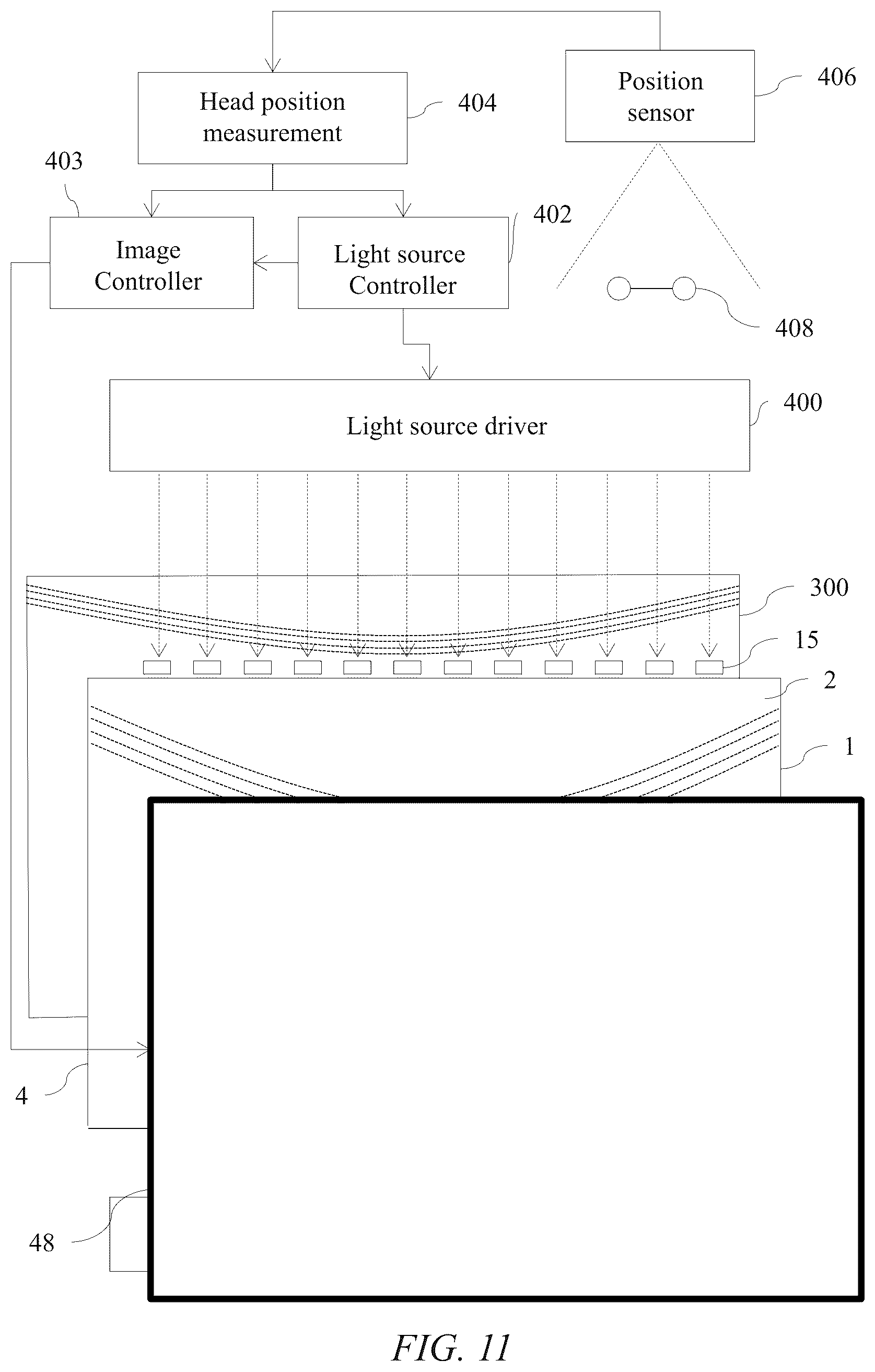 Patent US12366701 Figure 15 – Optical stack for imaging directional backlights