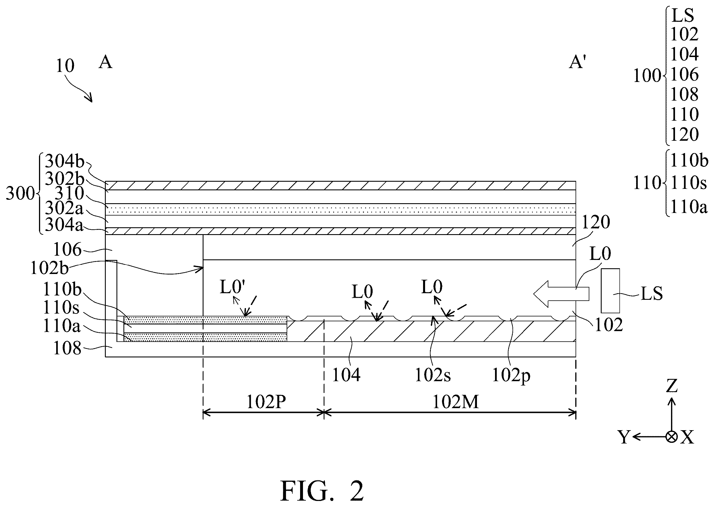 Patent US12366702 Figure 2 – Light-emitting assembly