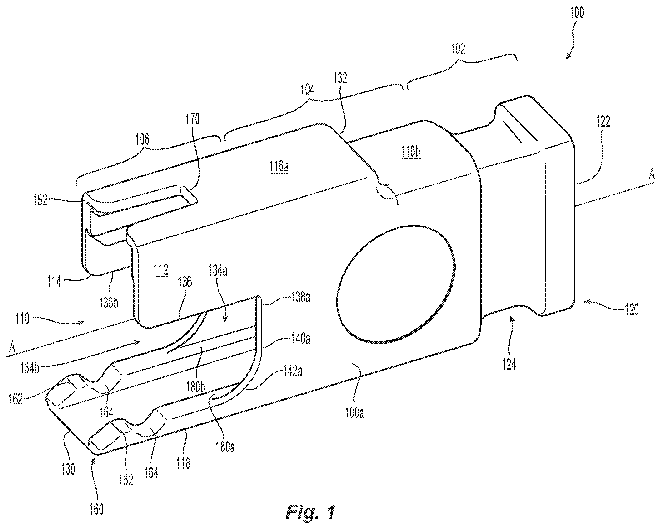 Patent US12366711 Figure 1 – Small form factor fiber optic connector dust cap