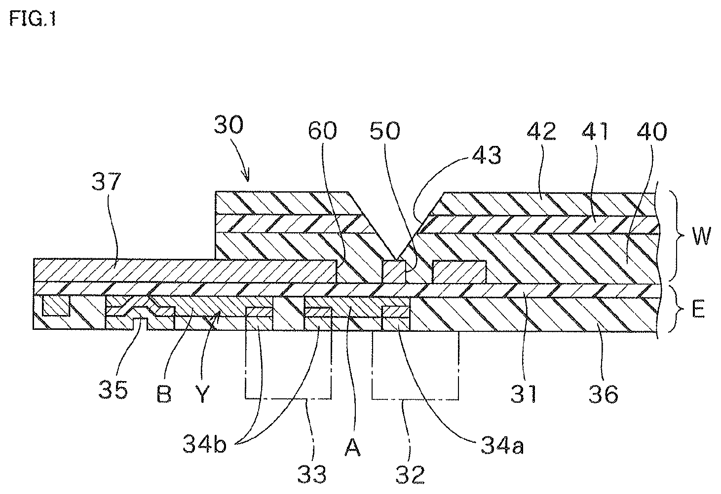 Patent US12366715 Figure 1 – Opto-electric hybrid board