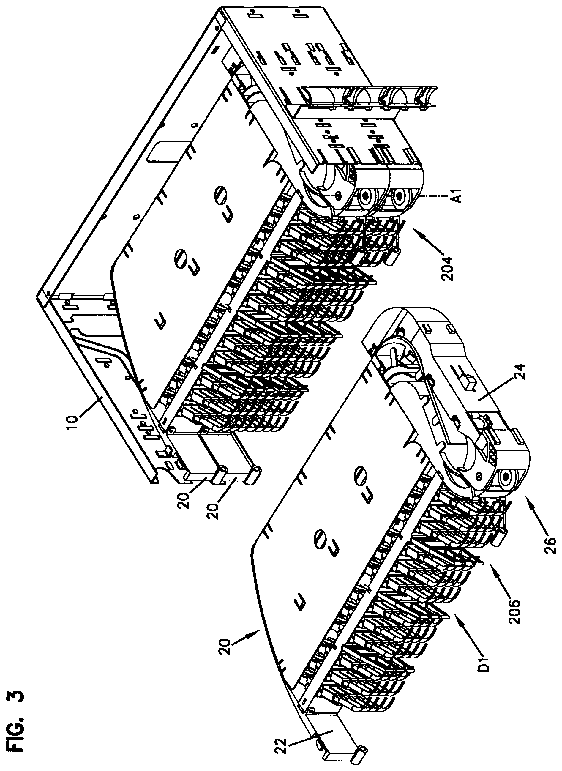 Patent US12366717 Figure 3 – Telecommunications tray assembly