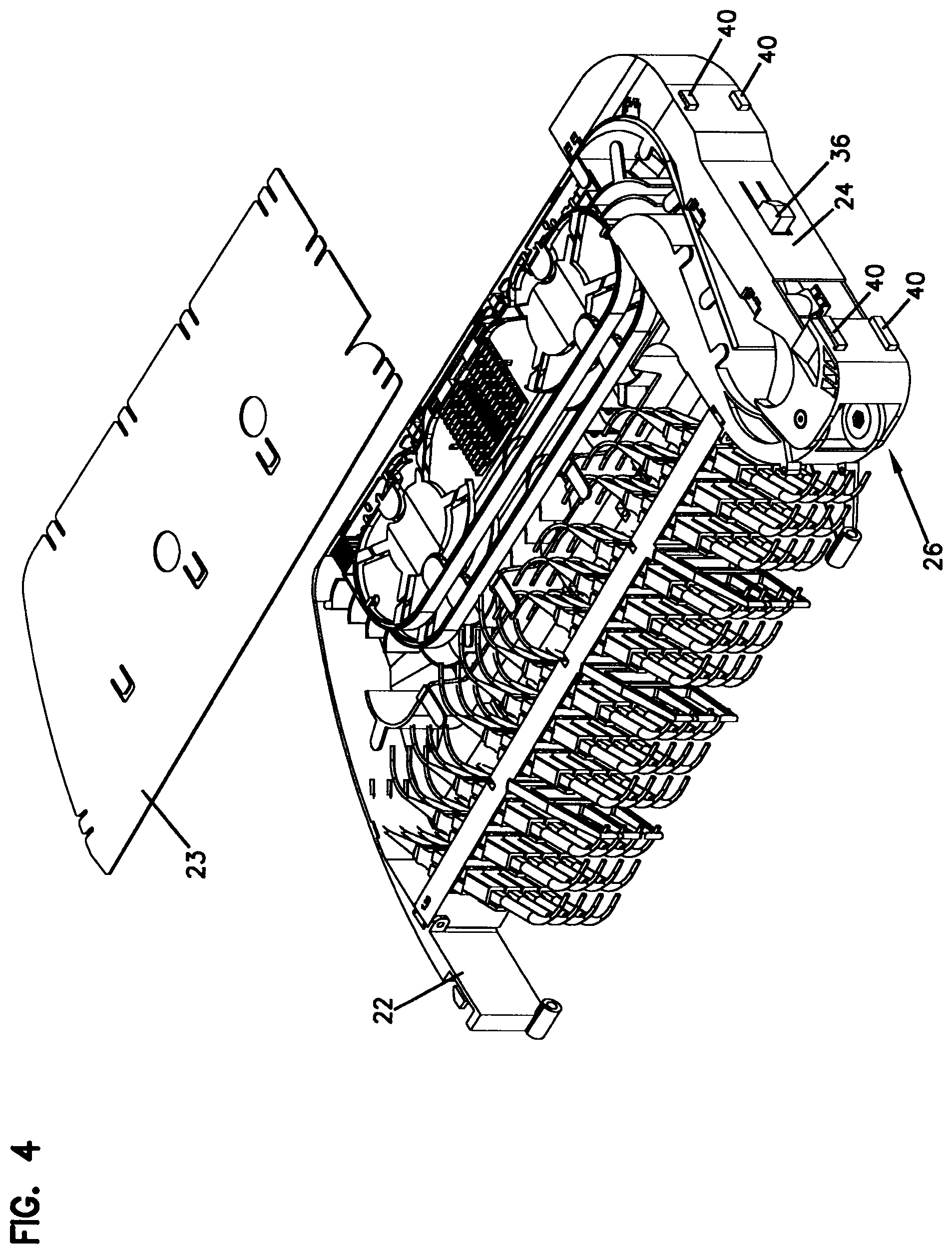Patent US12366717 Figure 4 – Telecommunications tray assembly