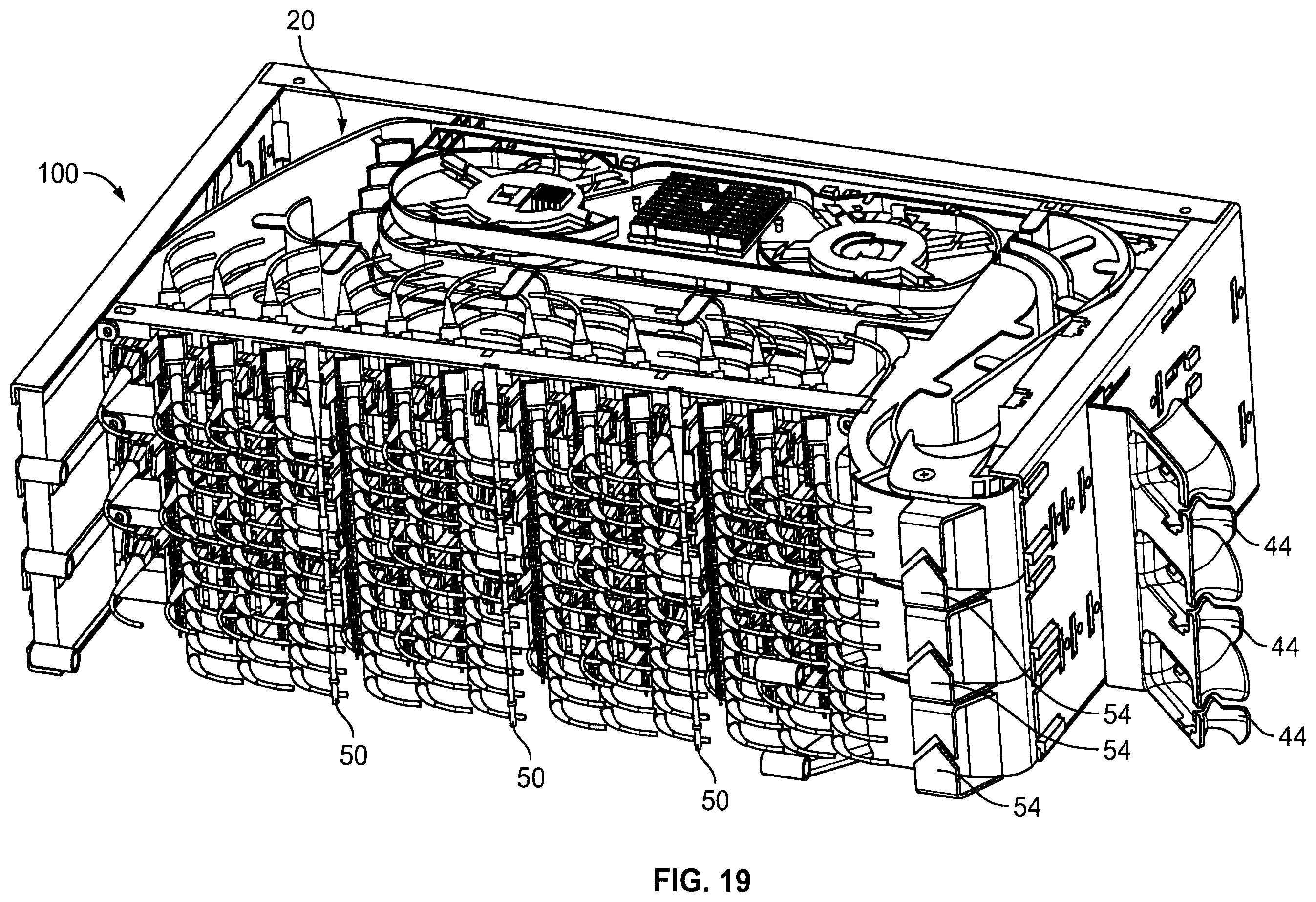 Patent US12366717 Figure 18 – Telecommunications tray assembly