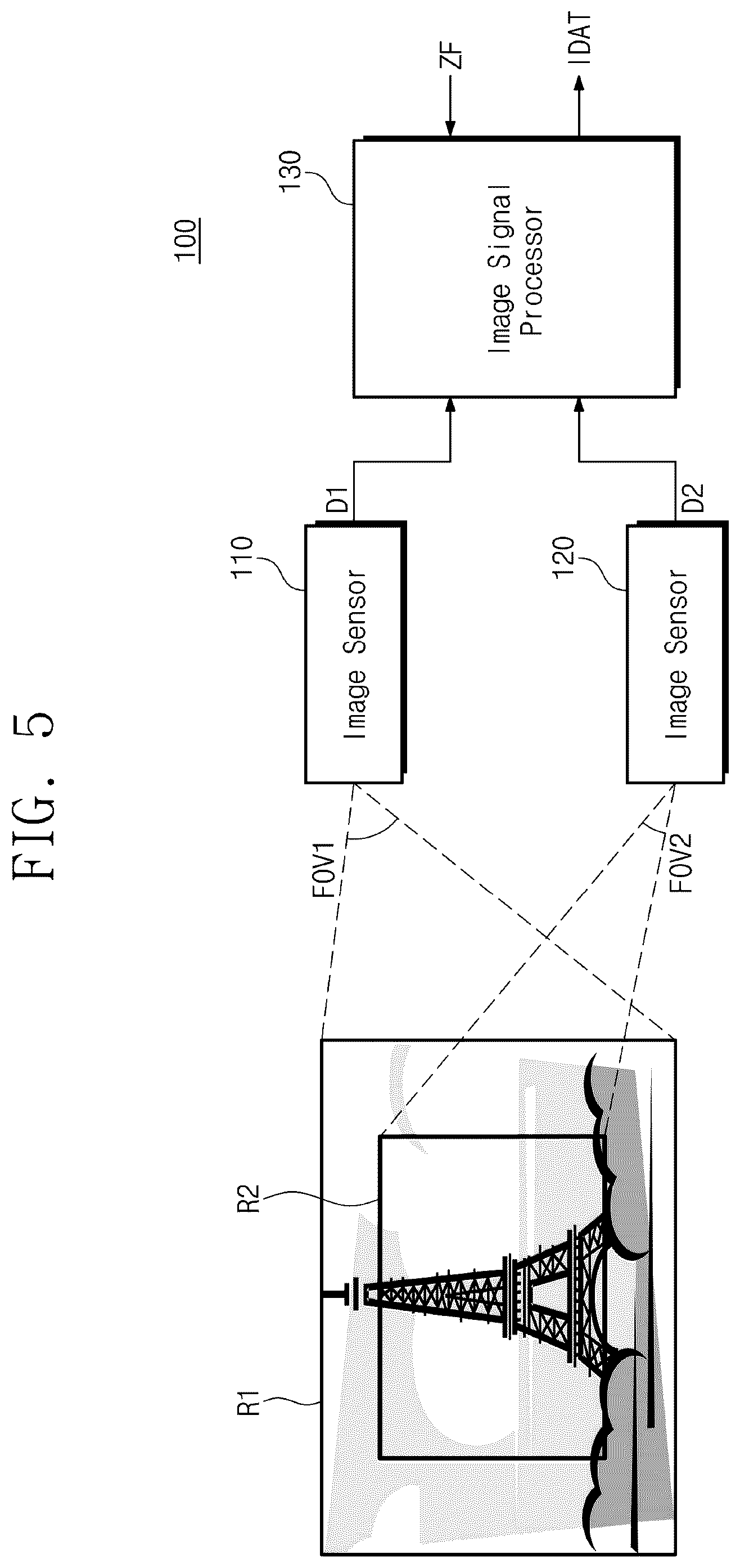 Patent US12366735 Figure 5 – Image sensor for zoom processing and electronic device including the same