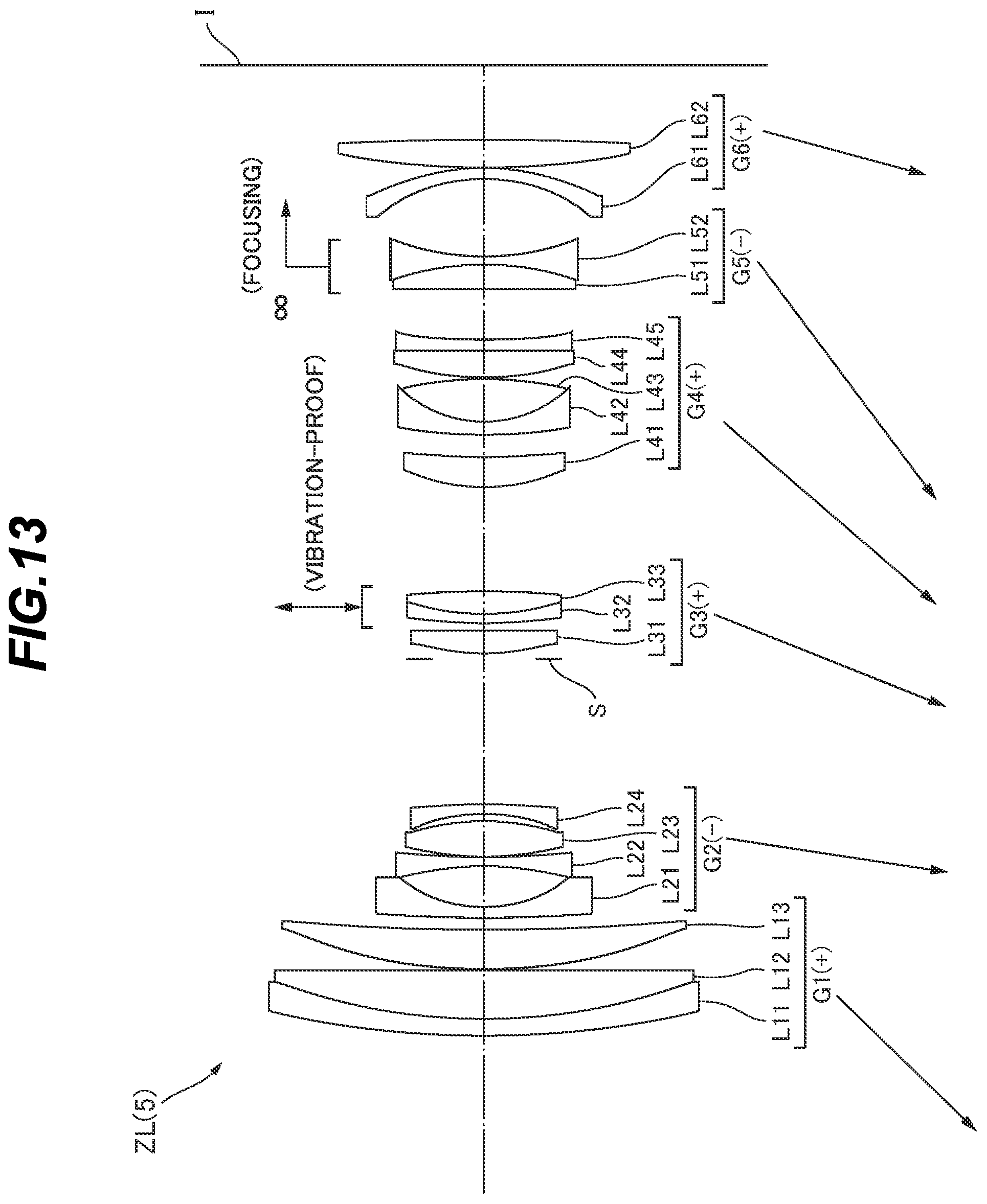 Patent US12366737 Figure 13 – Zoom optical system, optical apparatus and method for manufacturing the zoom optical system