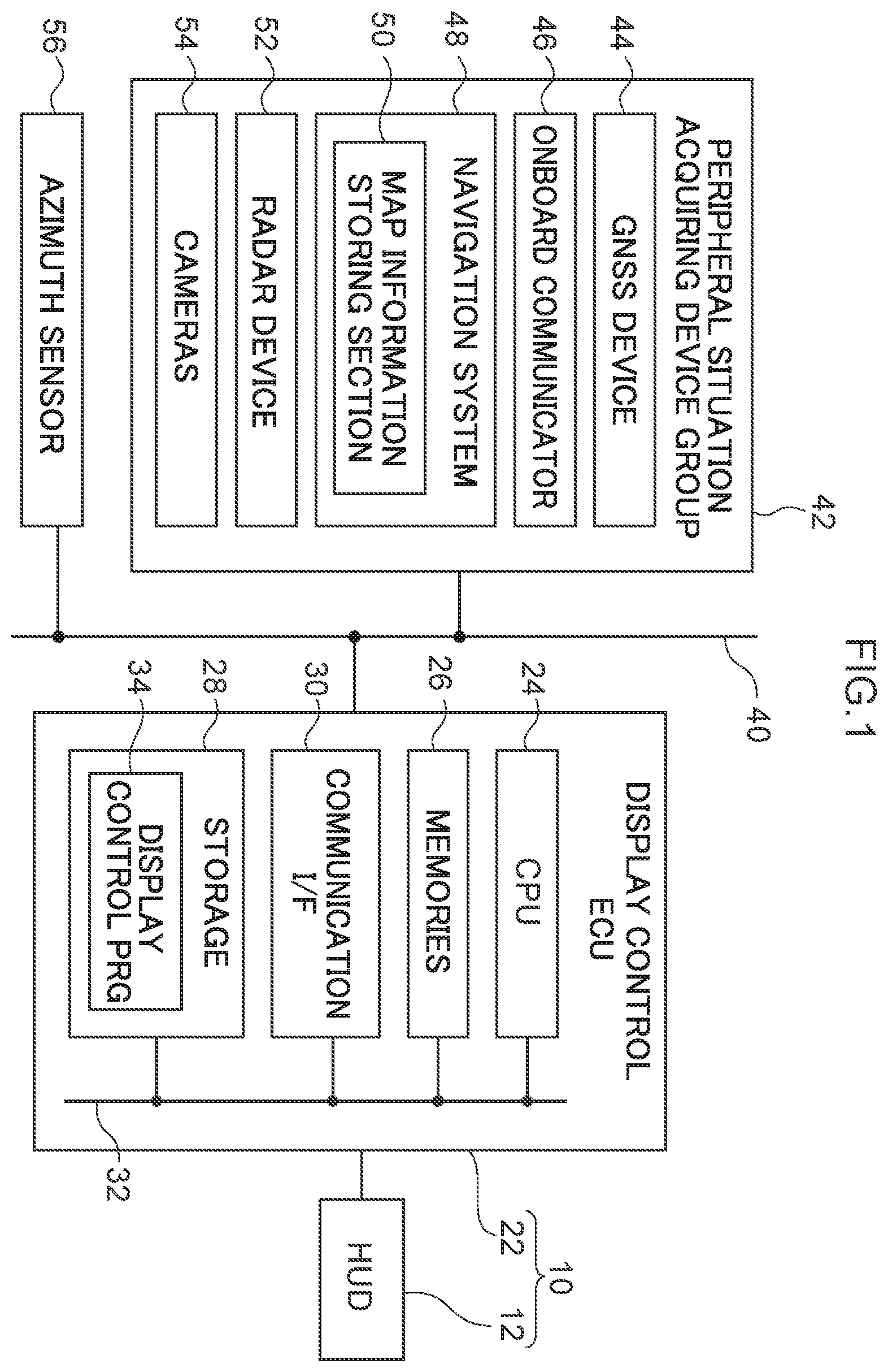 Patent US12366750 Figure 1 – Vehicle display control device, vehicle display device, vehicle display control method and computer-readable storage medium