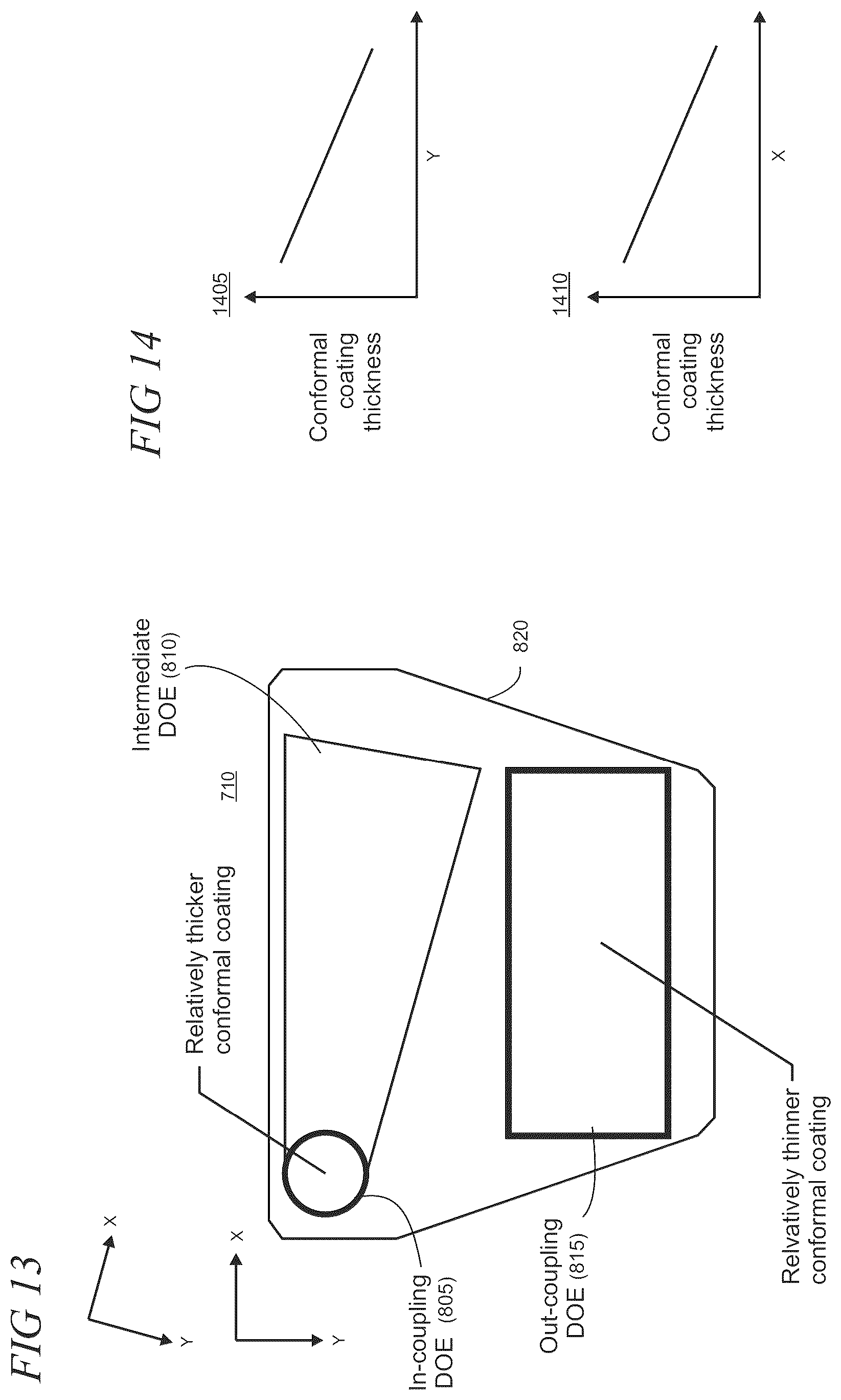 Patent US12366756 Figure 9 – Thickness-modulated conformal coatings on optical components