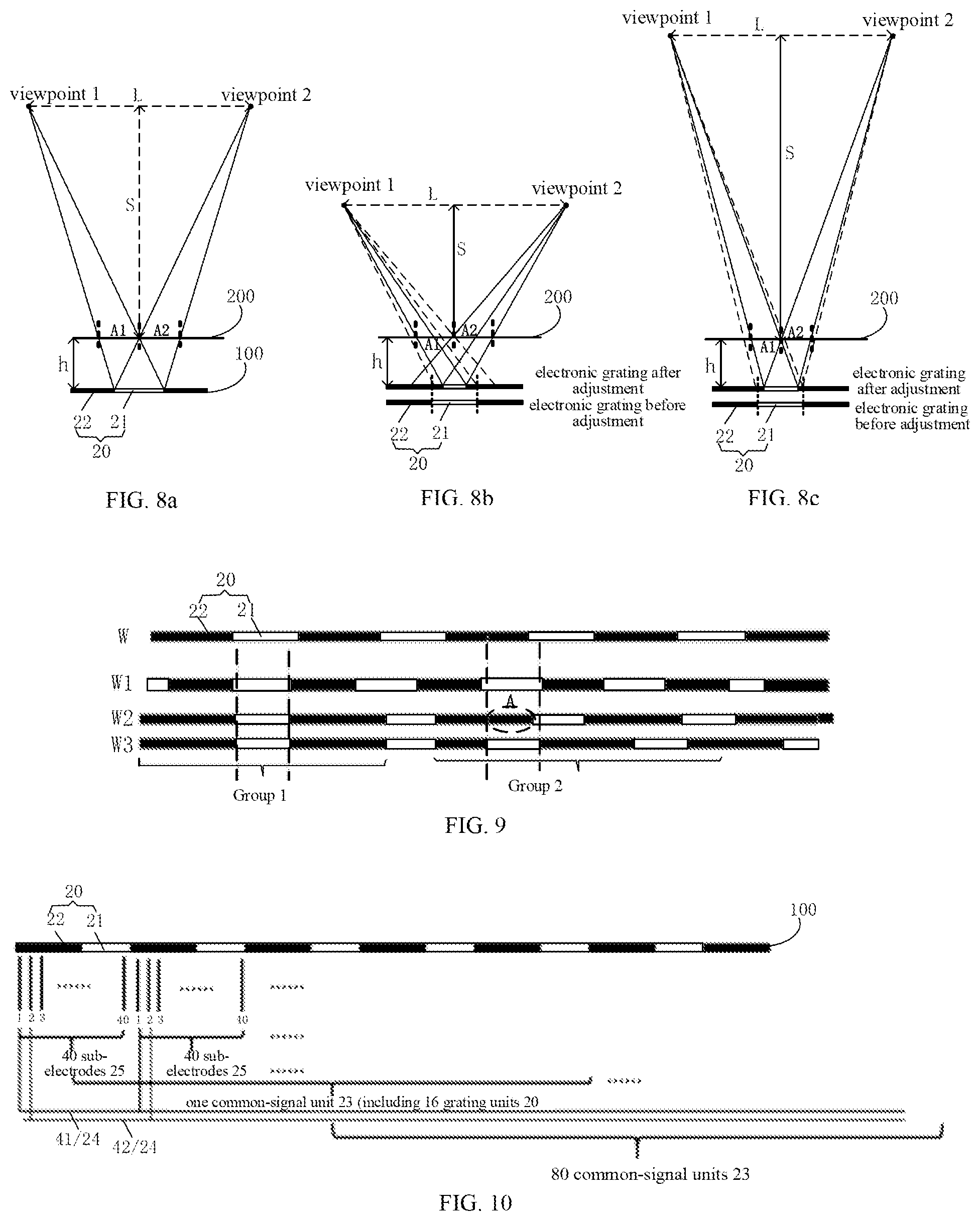Patent US12366766 Figure 4 – Grating regulating device and displaying device