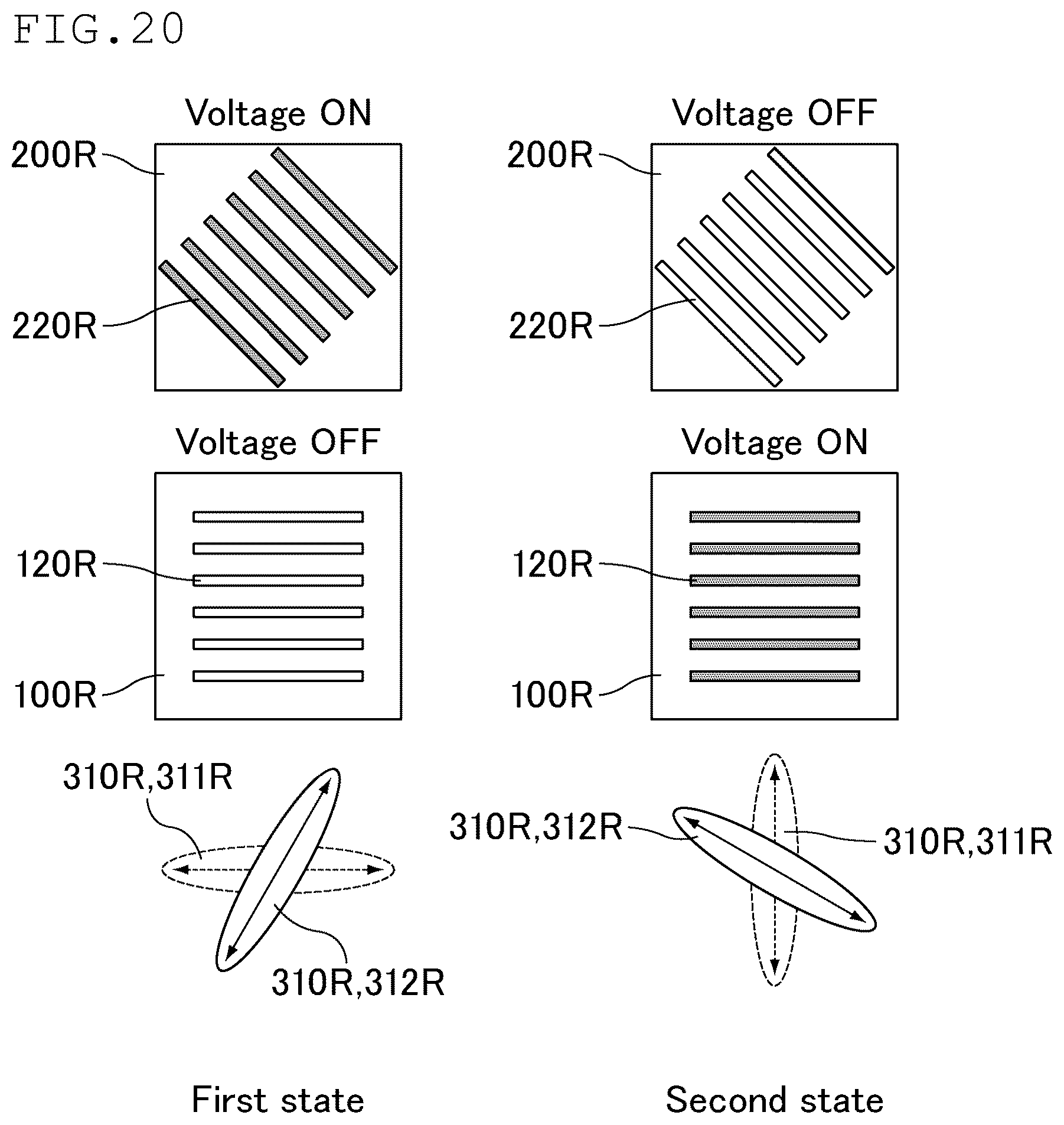 Patent US12366775 Figure 10 – Liquid crystal element and head mounted display