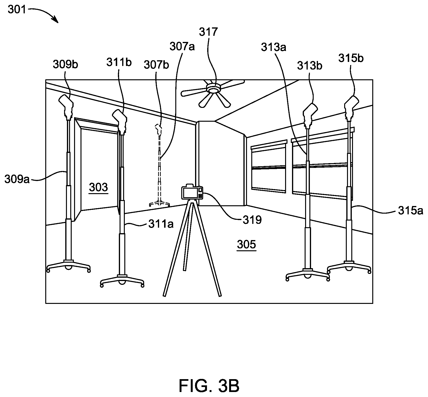 Patent US12366790 Figure 4 – Deployable multiple lighting system for residential and commercial interior photography and method thereof