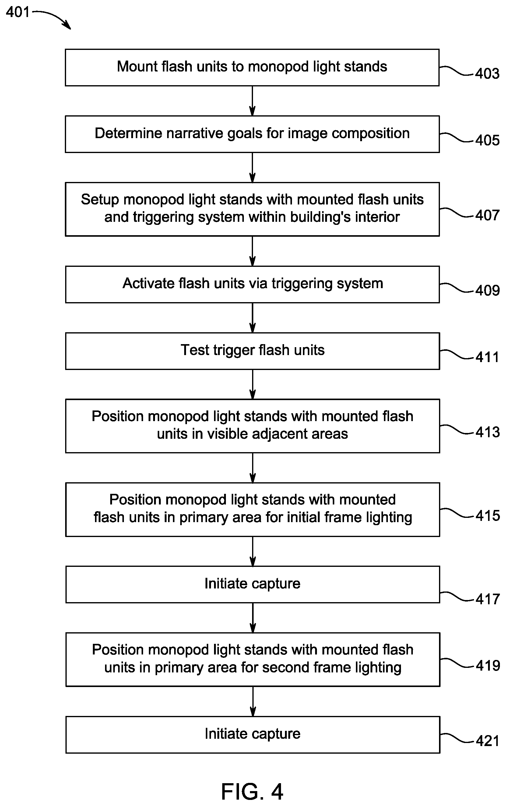 Patent US12366790 Figure 5 – Deployable multiple lighting system for residential and commercial interior photography and method thereof