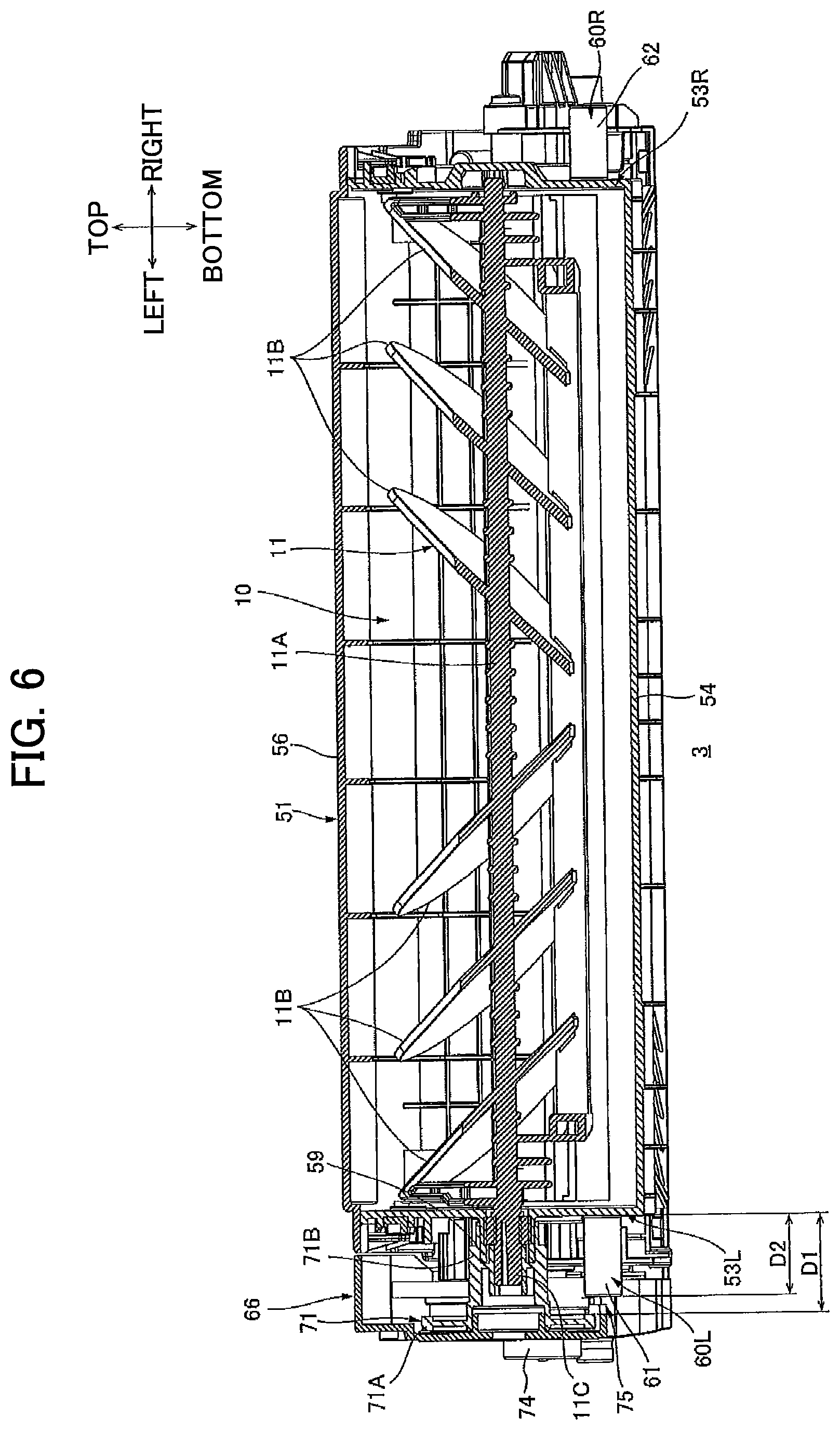 Patent US12366817 Figure 6 – Developing cartridge including protrusion positioned at outer surface of casing