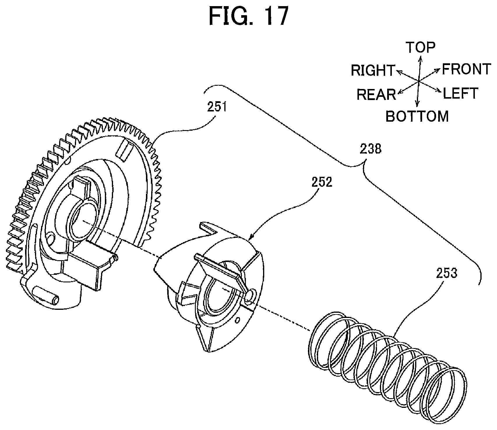 Patent US12366817 Figure 17 – Developing cartridge including protrusion positioned at outer surface of casing