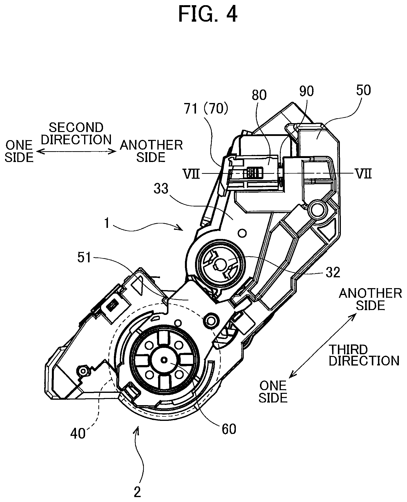 Patent US12366821 Figure 4 – Drum cartridge including electrical contact surface movable relative to drum frame