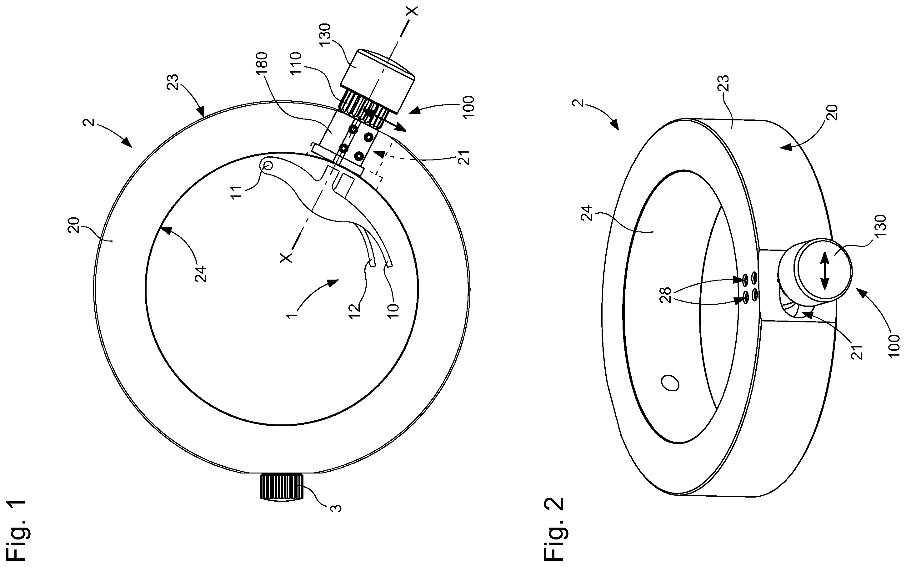 Patent US12366825 Figure 1 – Timepiece case comprising a correction member