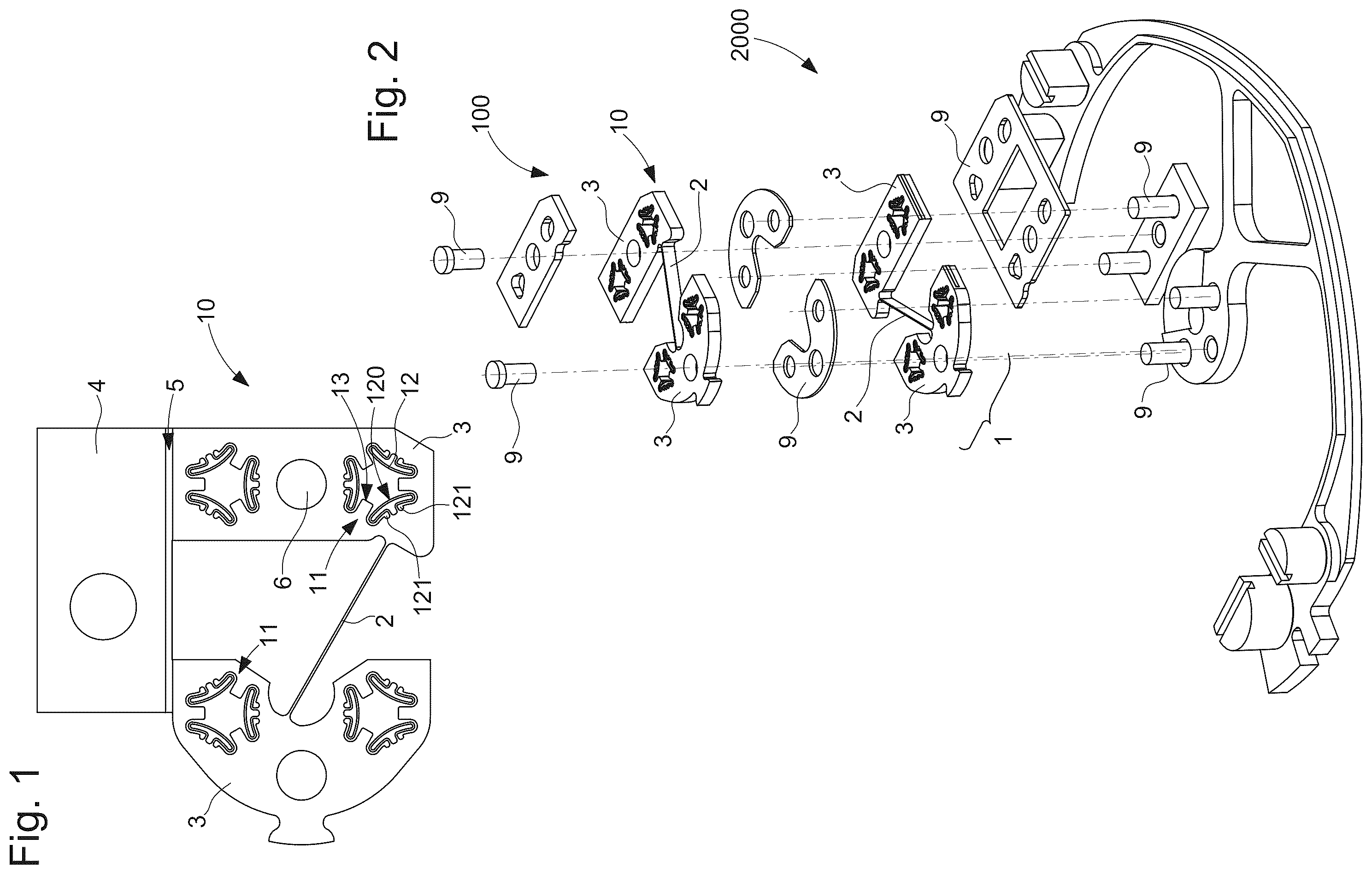 Patent US12366826 — Timepiece oscillator structure with a divisible element — Figure 1