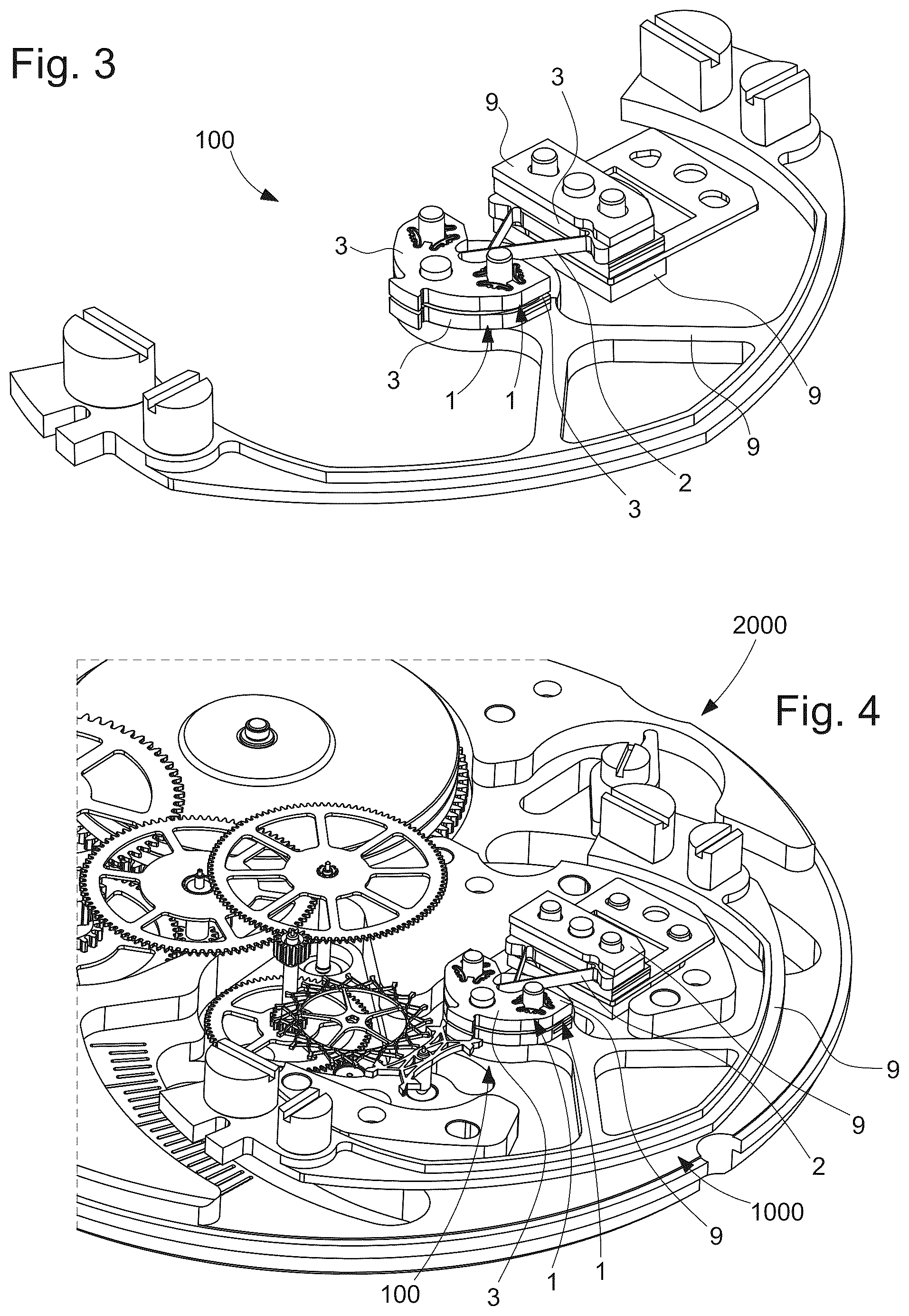 Patent US12366826 Figure 2 – Timepiece oscillator structure with a divisible element